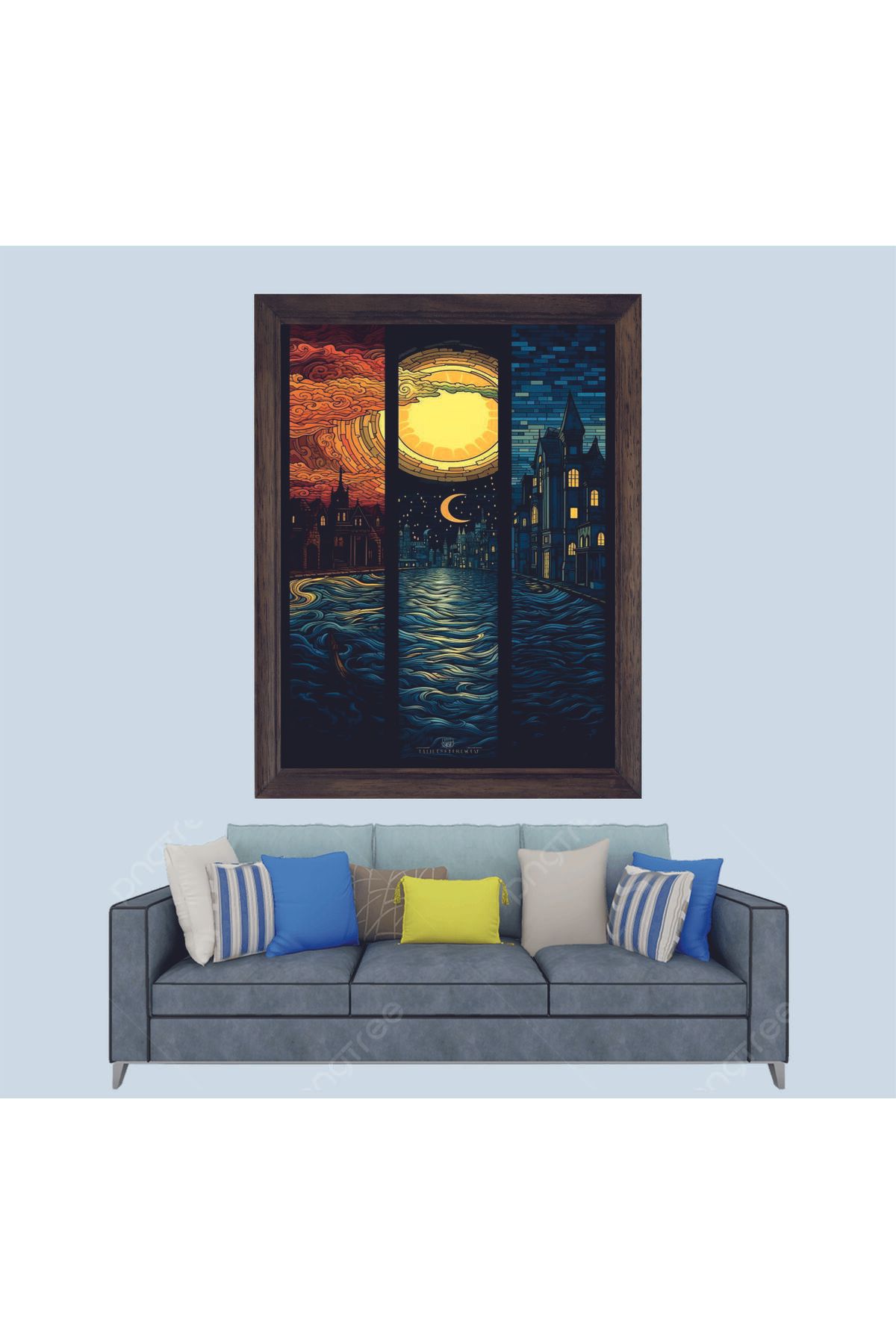 Lioncraft Soyutsal Yağlı Boya Çerçeveli Duvar Tablosu 30x45 cm