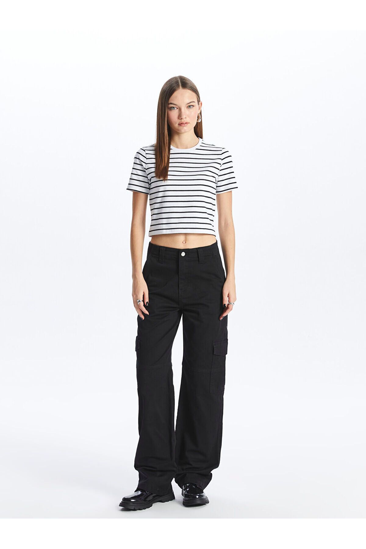 LC Waikiki Standart Fit Gabardin Kadın Kargo Pantolon