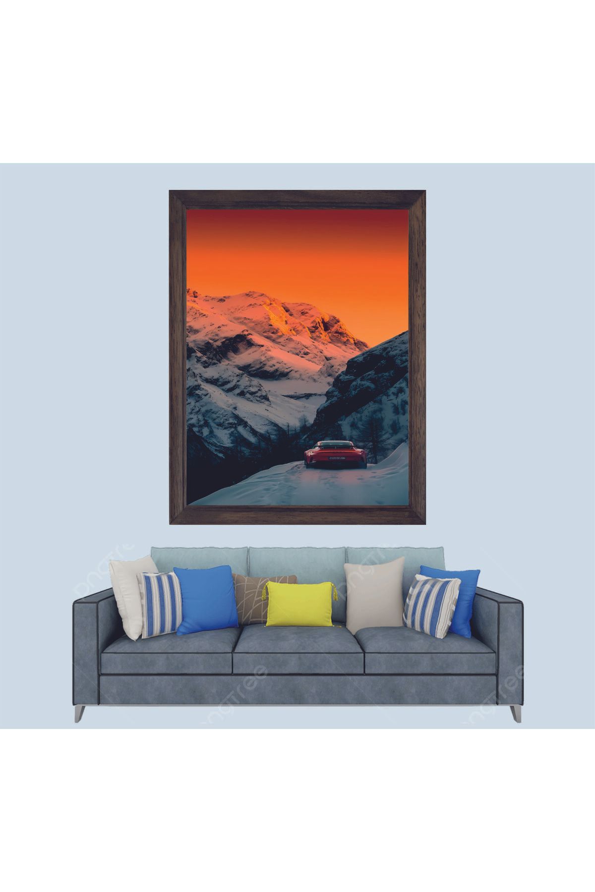 Lioncraft Ferrari ve Doğa Manzaralı Çerçeveli Duvar Tablosu 20x30 cm