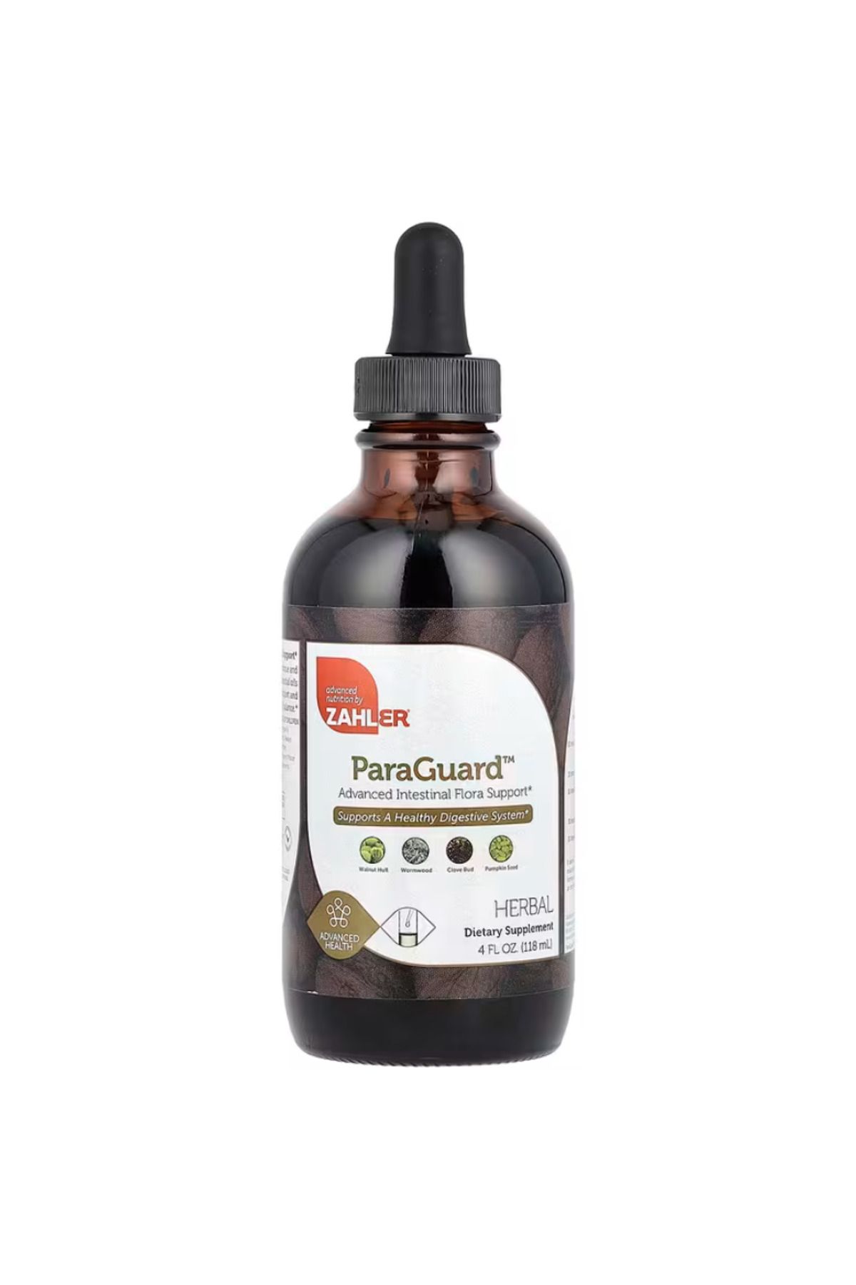 Zahler ParaGuard Liquid Drops Gut Health Supplement Formula has Wormwood, Garlic Bulb, Pumpkin Seed 118ml