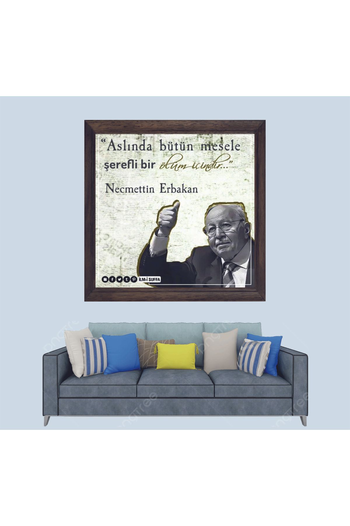 Lioncraft Necmettin Erbakan Hocamız Sözleri Çerçeveli Duvar Tablosu 20x30 cm