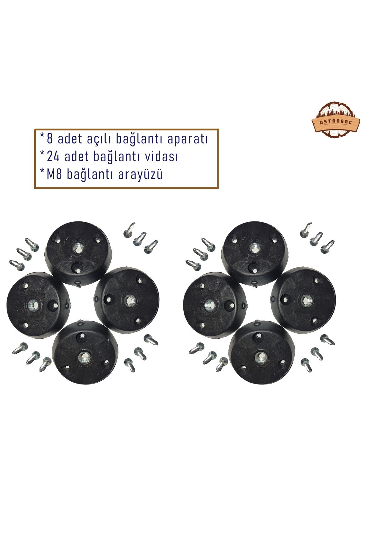 ustaagac Mobilya Ayağı | Sehpa Sandalye Tabure | Çevir Tak Aparat