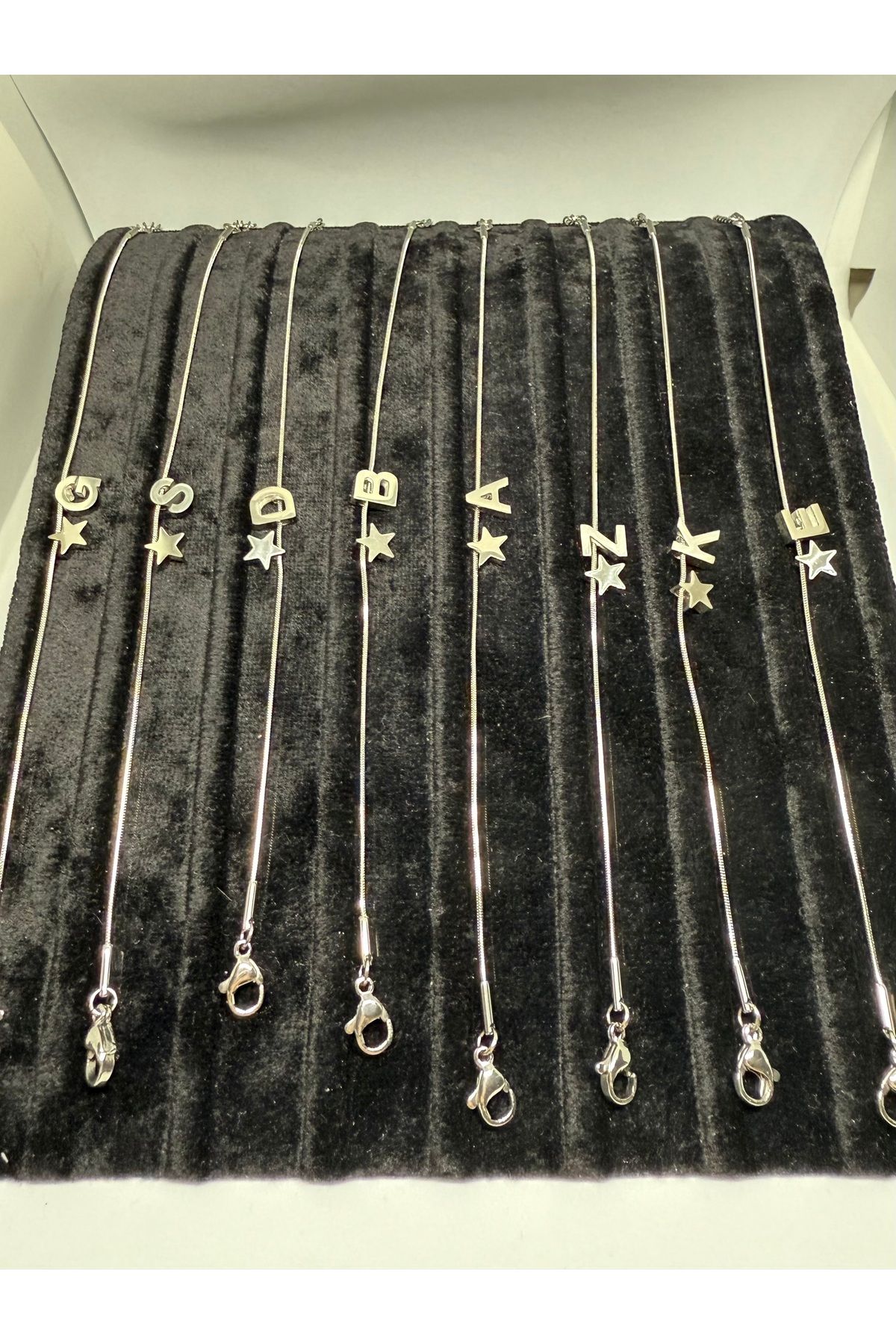 Gulsah's Store Çelik silver harfli yıldızlı bileklik