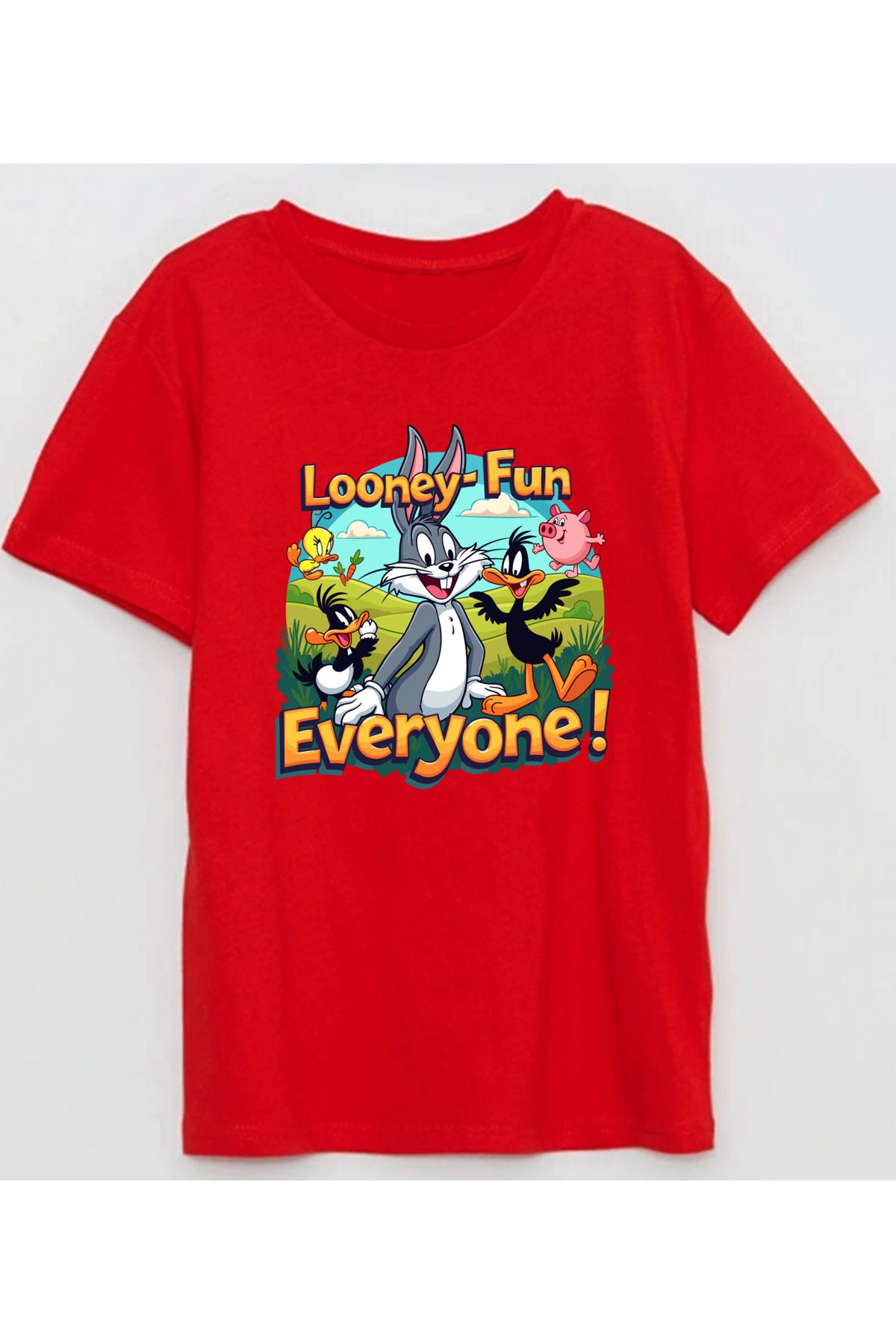 Efendioğlu Design HERKES LOONEY T HAYRANI BASKILI PAMUKLU ÇOCUK TSHİRT