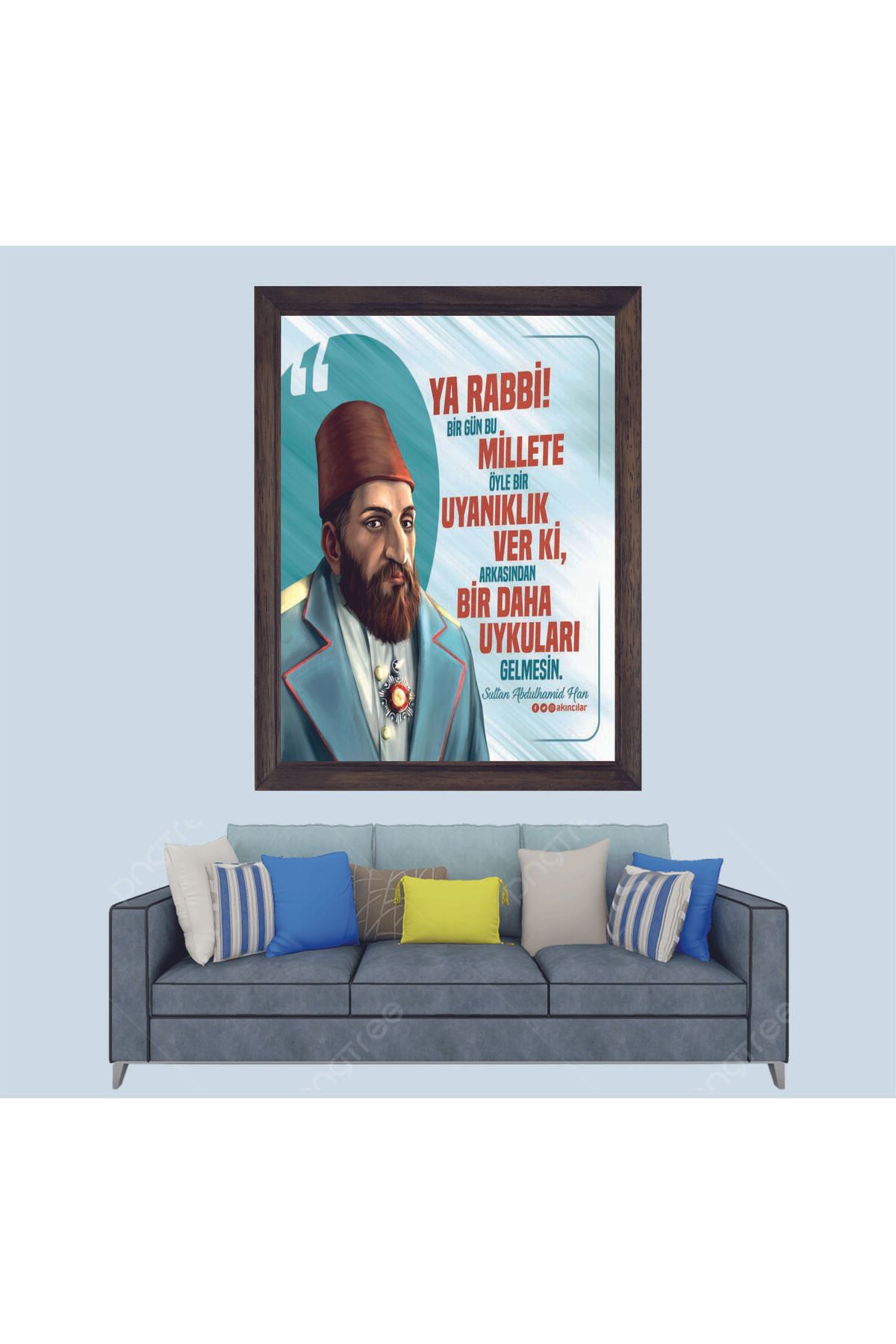 Lioncraft Osmanlı Padişahı 2. Abdülhamit Han Çerçeveli Duvar Tablosu 30x45 cm