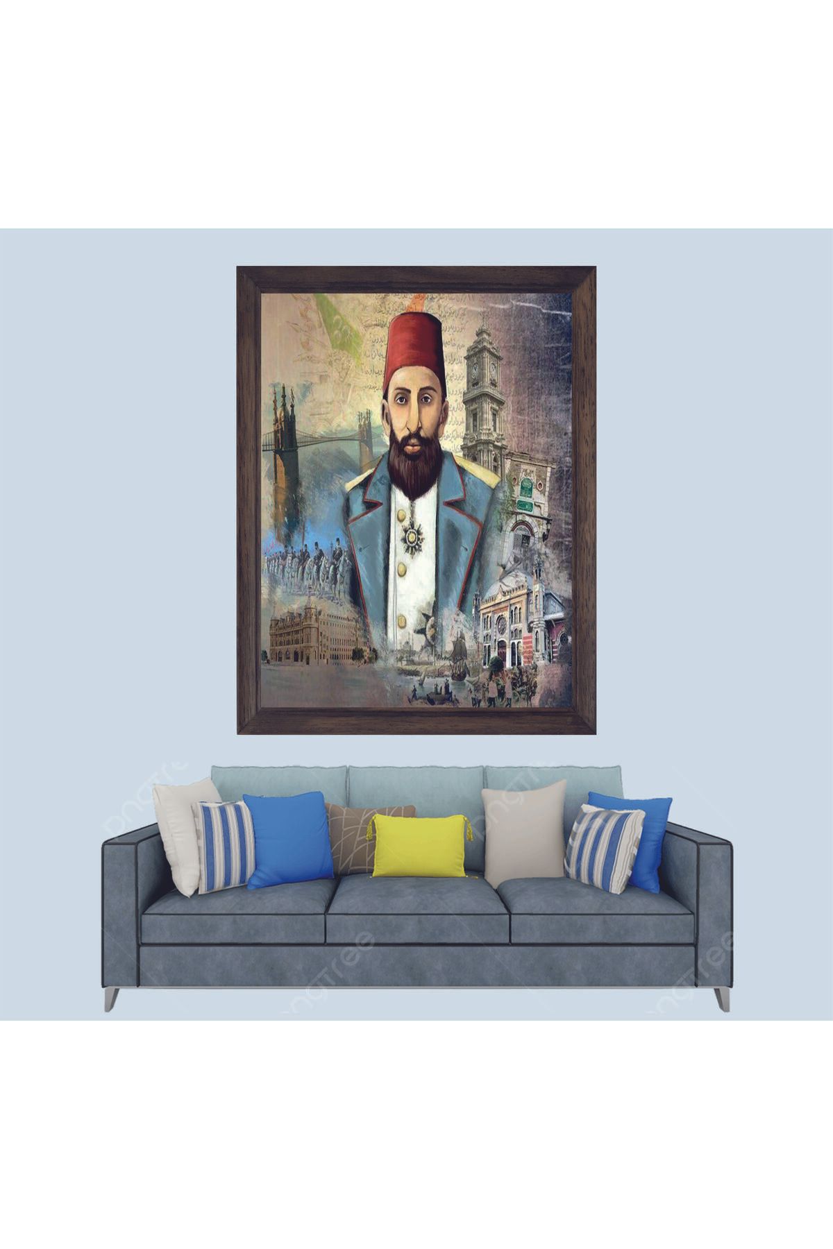 Lioncraft Osmanlı Padişahı 2. Abdülhamit Han Çerçeveli Duvar Tablosu 20x30 cm