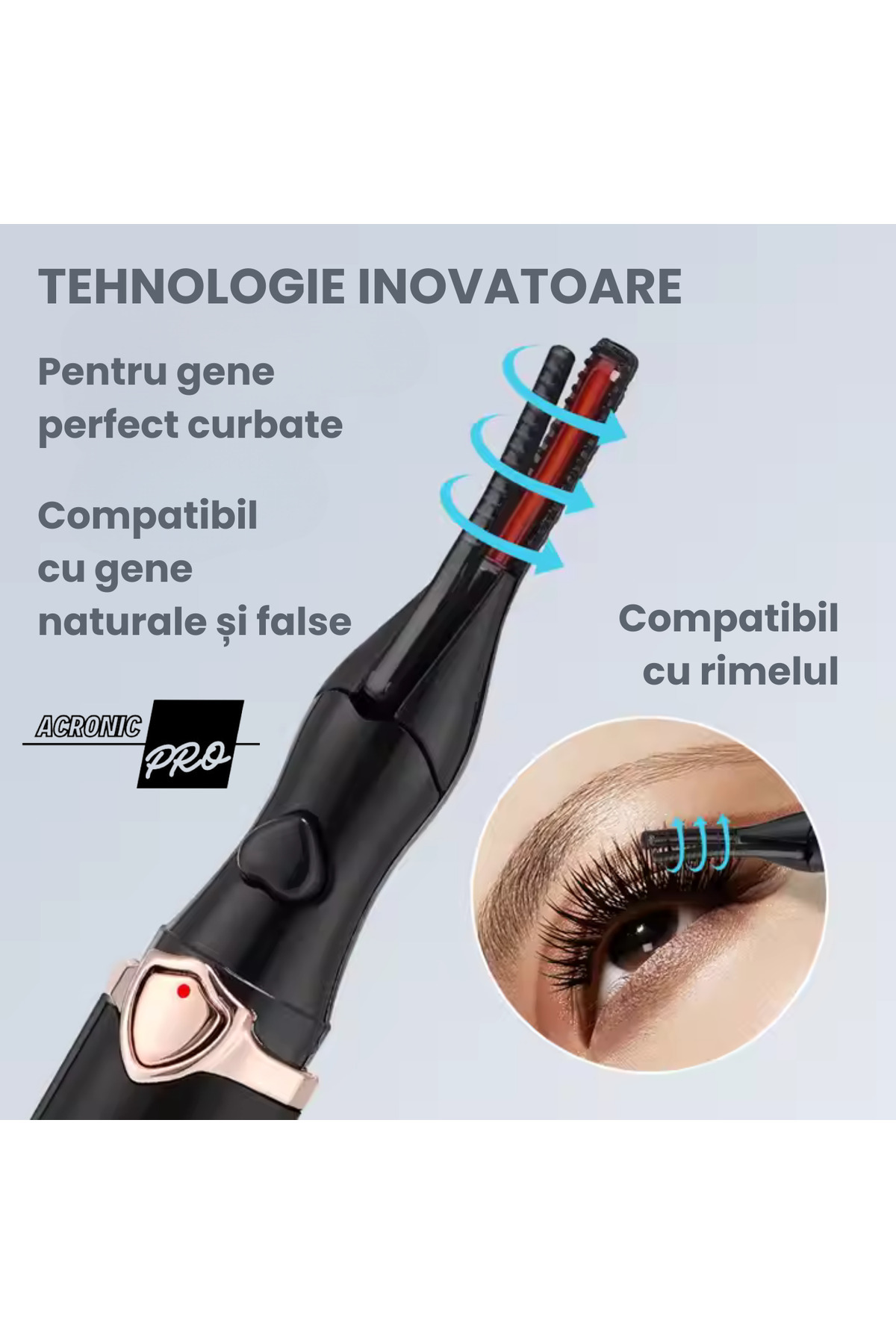 AcronicPro-AcronicPro® Eyelash Curler, Heating and Lifting Eyelashes, Electric, 50/65/80°C, Black 5