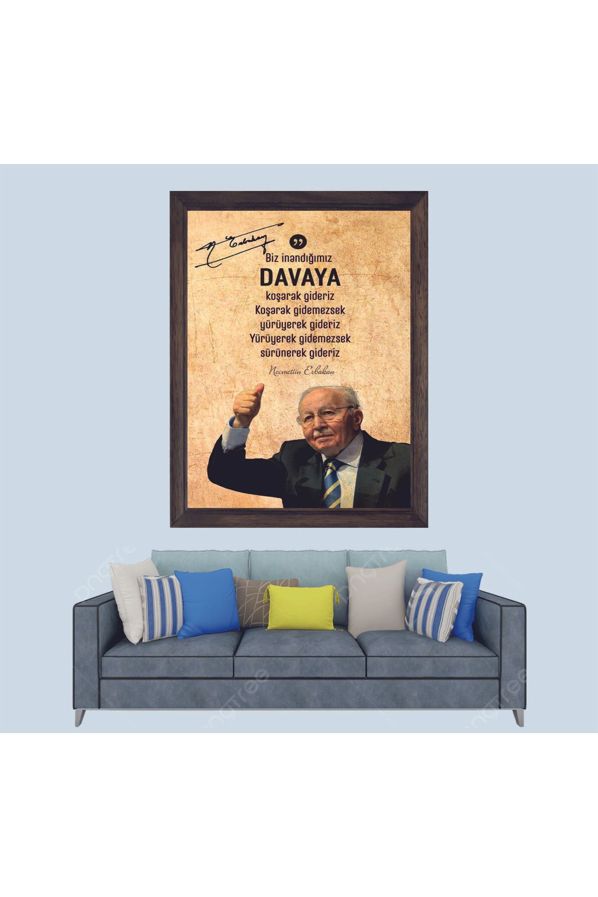 Lioncraft Necmettin Erbakan Sözü Çerçeveli Duvar Tablosu 30x45 cm