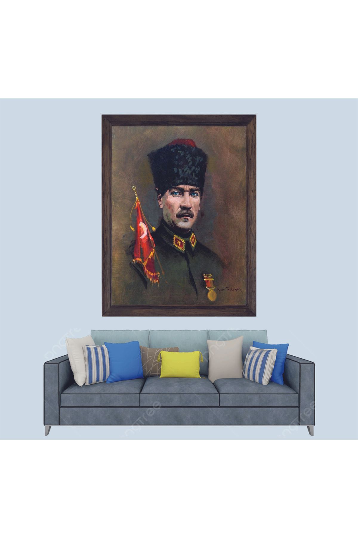 Lioncraft Atatürk Portresi Çerçeveli Duvar Tablosu 30x45 cm