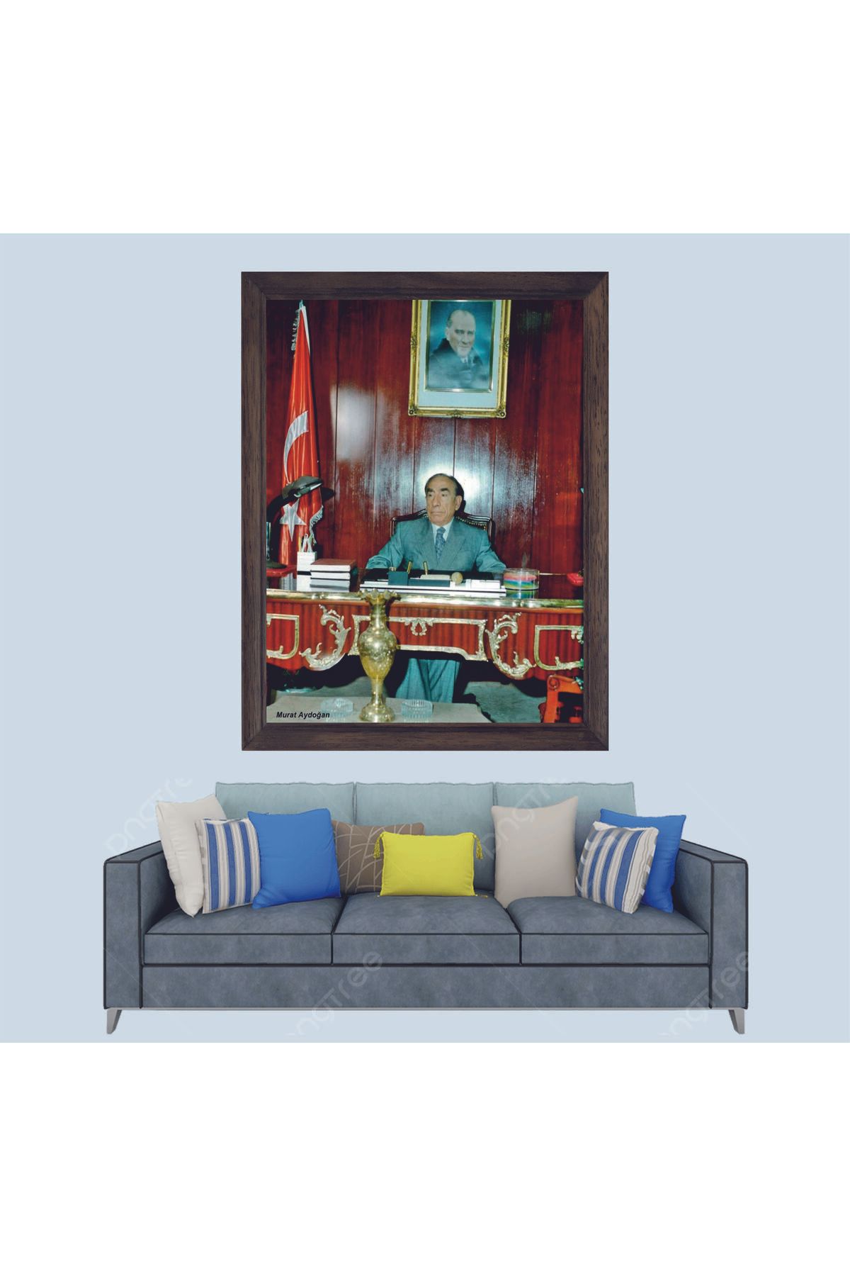 Lioncraft Ülkücü Lider, Başbuğ Alparslan Türkeş Çerçeveli Duvar Tablosu 20x30 cm