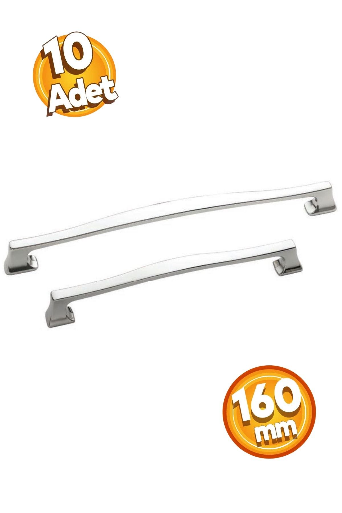 EGESEL Dolap Çekmece Kulp Rota Model 10 Adet 160mm Mobilya Kulbu 1. Sınıf Metal / Antik Sarı ve Krom