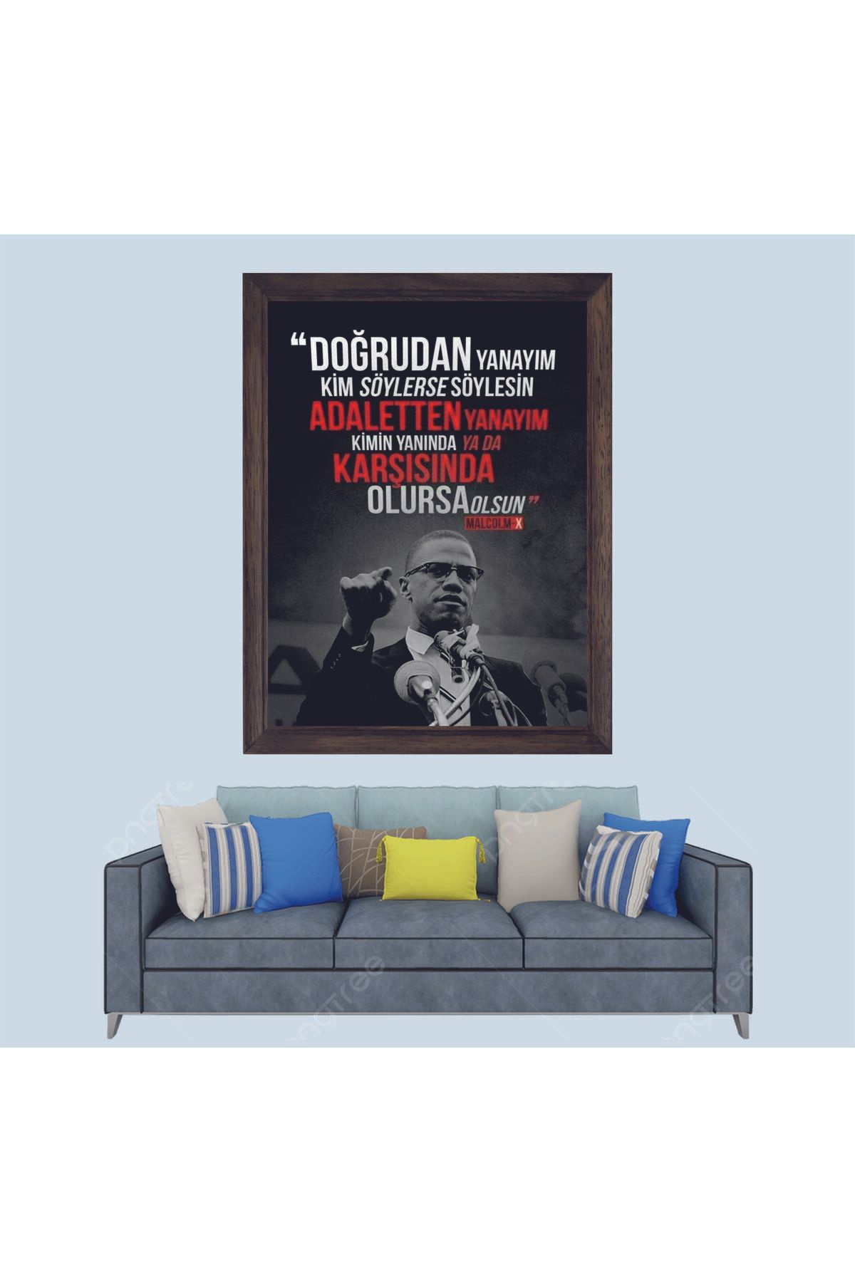 Lioncraft Malcom X Sözü Çerçeveli Duvar Tablosu 30x45 cm