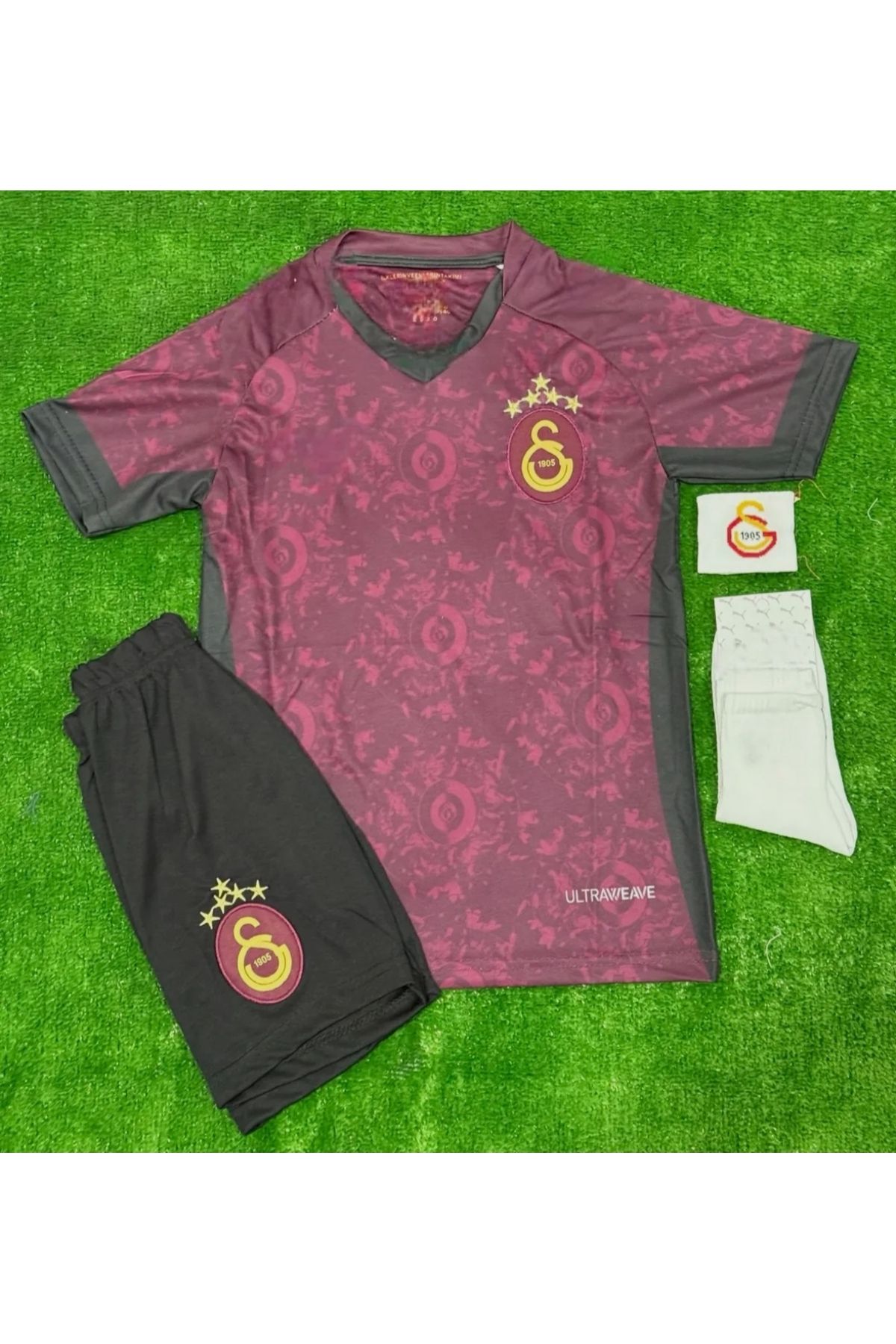 Forma Galatasaray - 2025 Yeni Sezon 5 Yıldız İsimsiz Çocuk Alt Üst Takım - Bordo