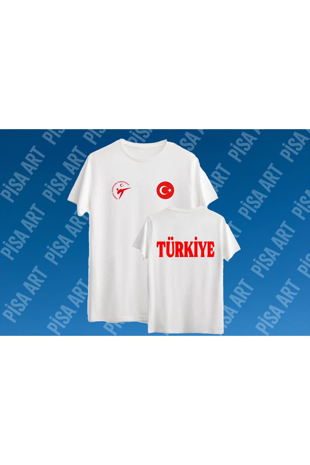 Pisa Art Taekwondo Sporuna Yetişkin Ve Çocuk Tasarım T-shirt