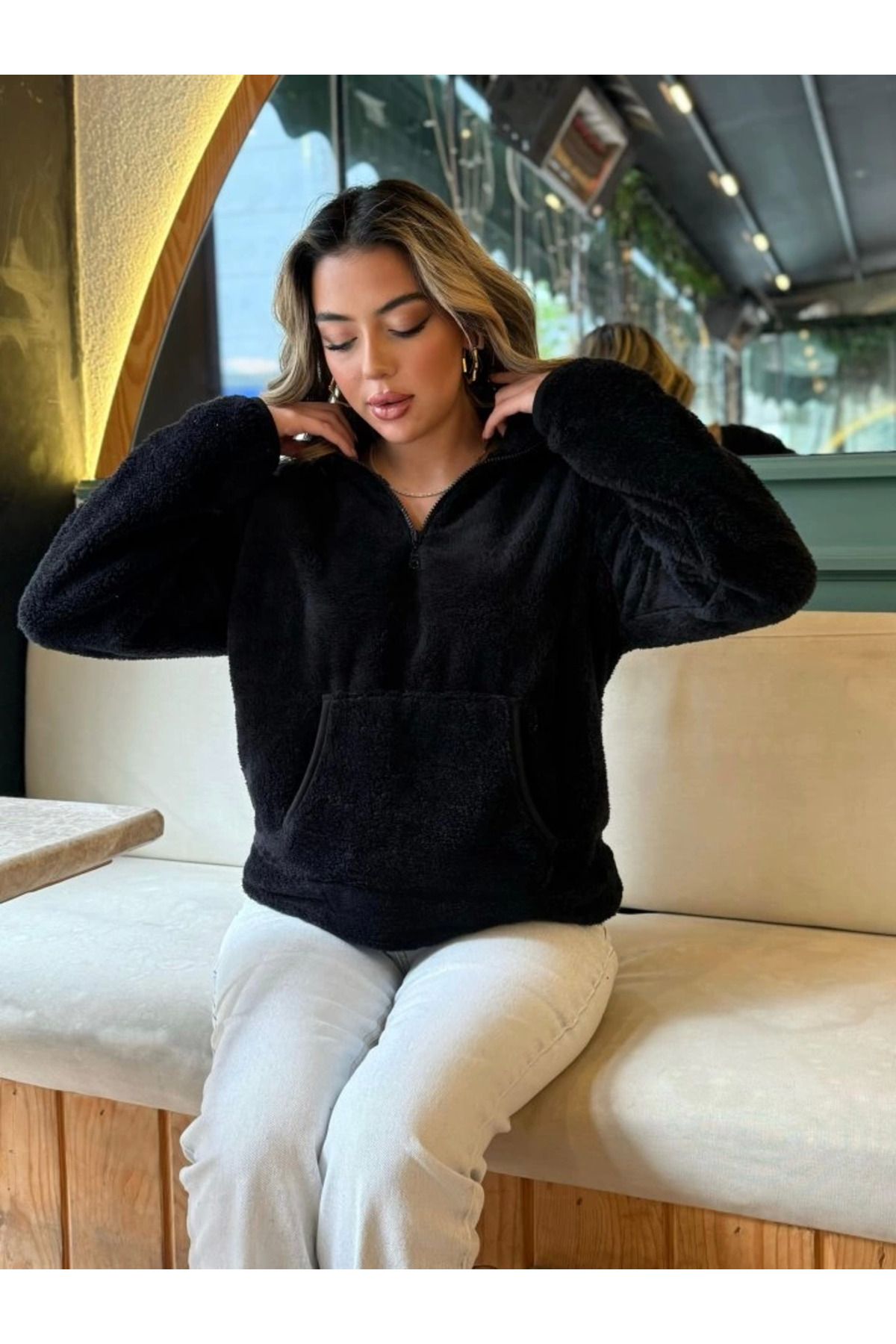 ZORM Yumuşak Peluş Kumaşlı Kadın Sweatshirt
