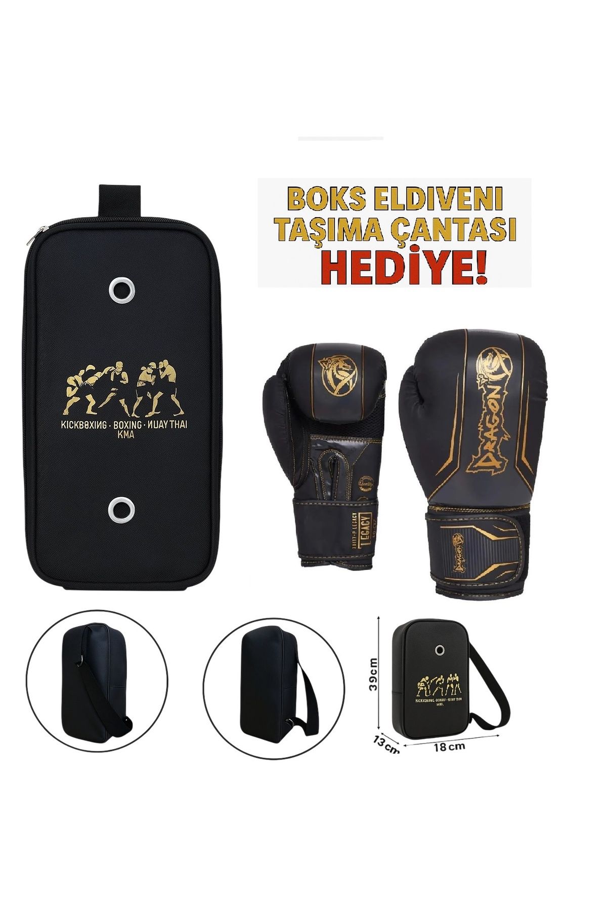 Dragondo Legacy Boks Eldiveni Kick Boks Muay Thai Eldiveni ve Eldiven Taşıma Çantalı