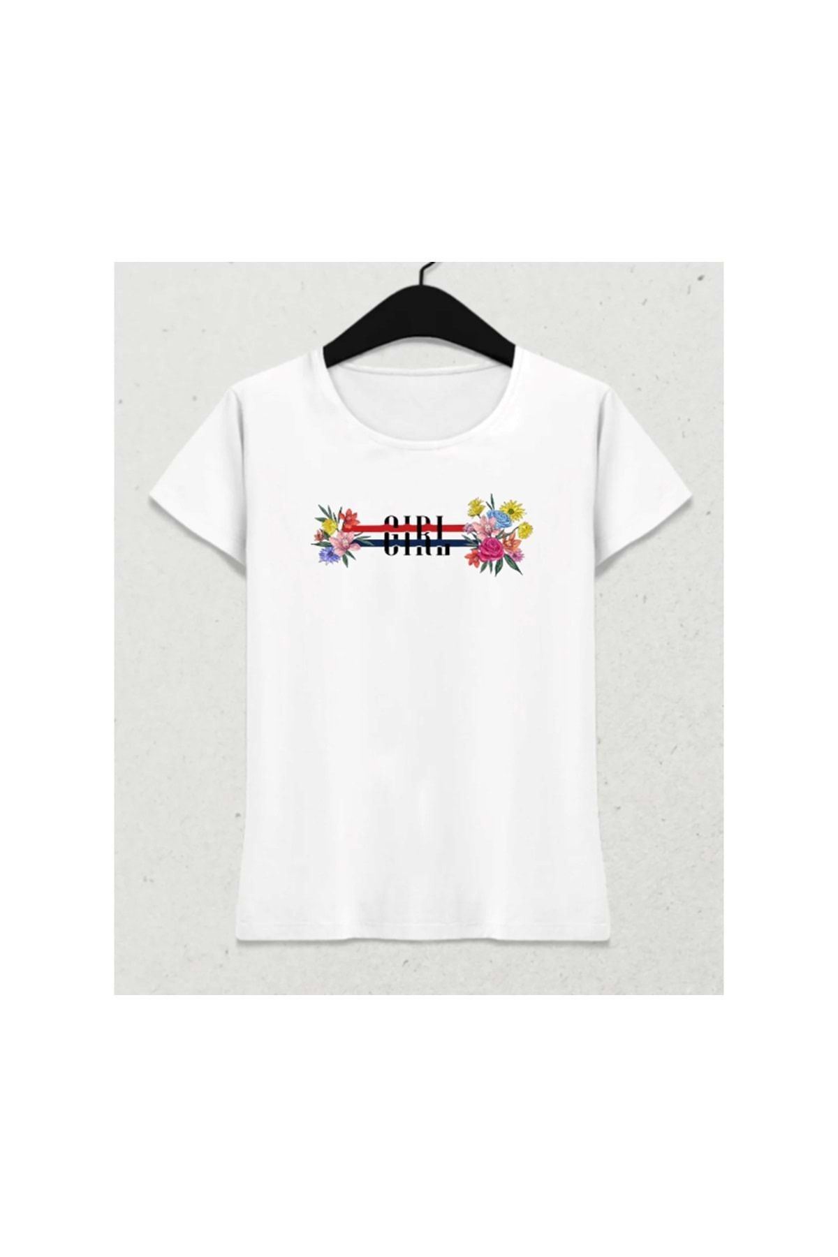 HENA DİZAYN Bold Blooming – Summer Vibe T-Shirt Beyaz