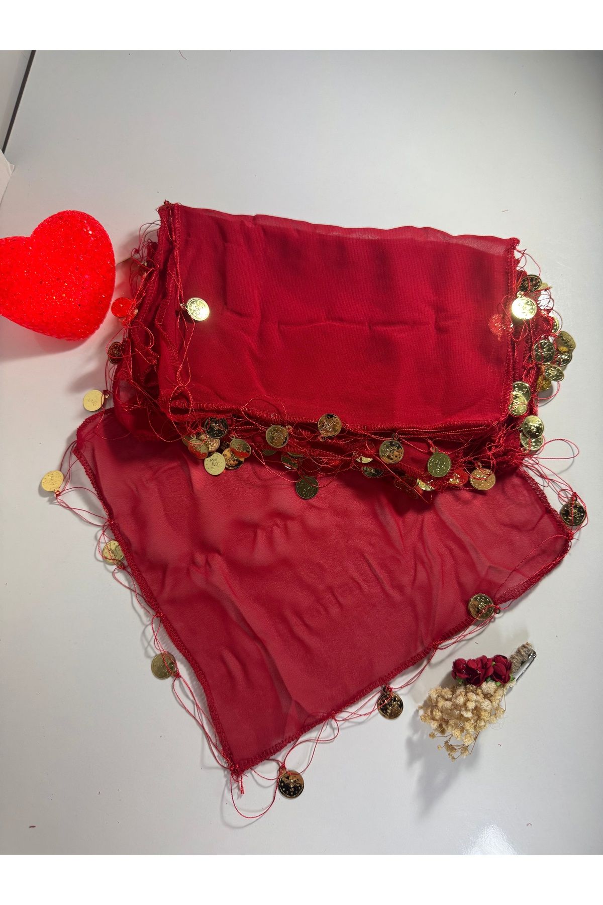 shop Kırmızı Renk Şifon 10’Lu Gelin Damat Halay Mendili,düğün, Kına Mendili Hediyelik Mendil