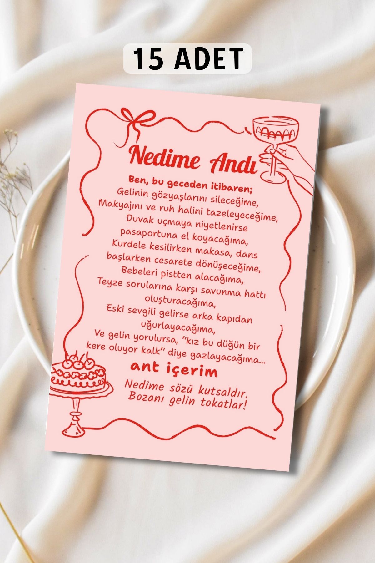 Metranya Nedime Andı 15 Adet Bekarlığa Veda Partisi Bride To Be Oyun Soru Kartı Gelin Nedime Nişan Düğün