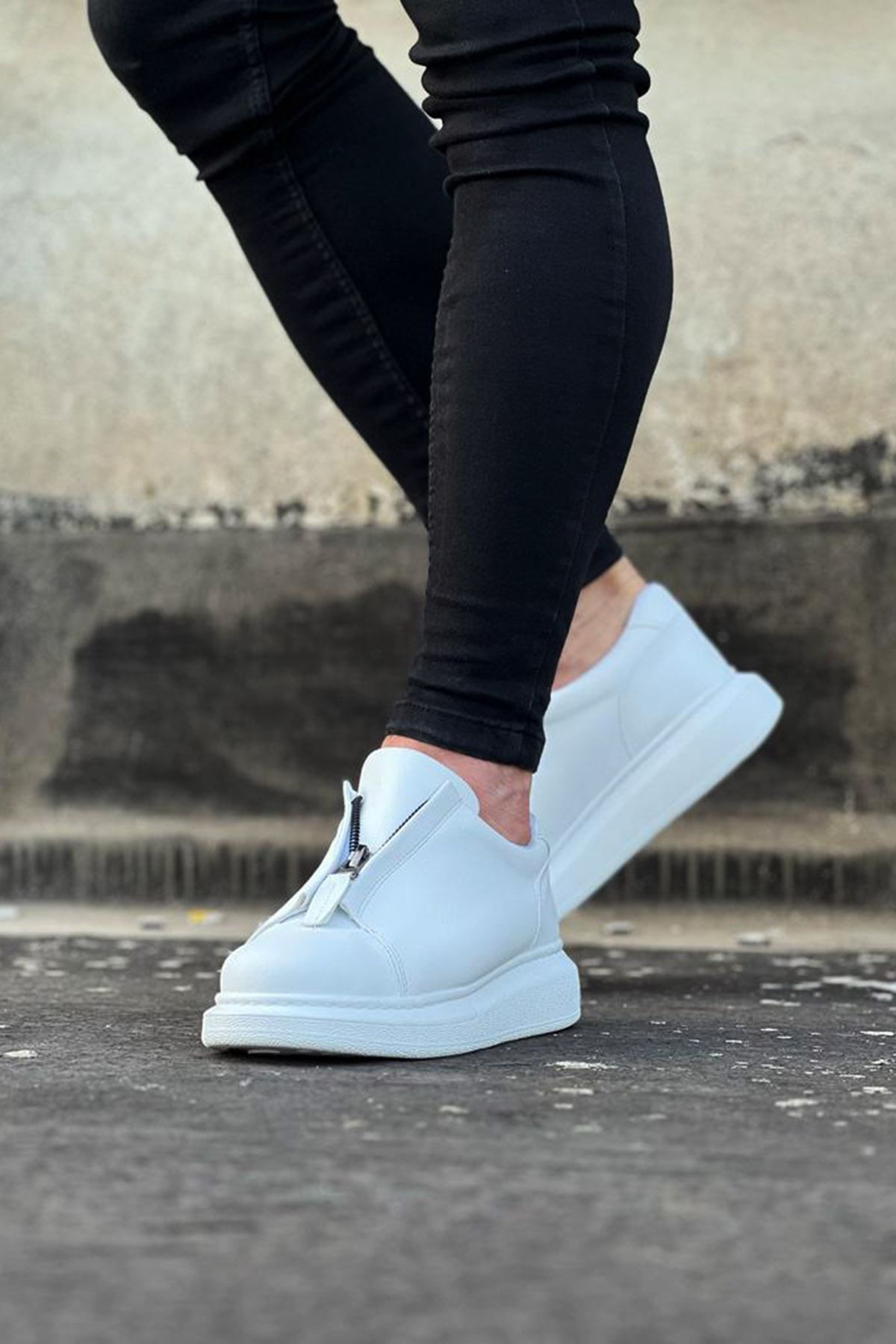 GETFAY WG010 Beyaz Cilt Erkek Casual Ayakkabı