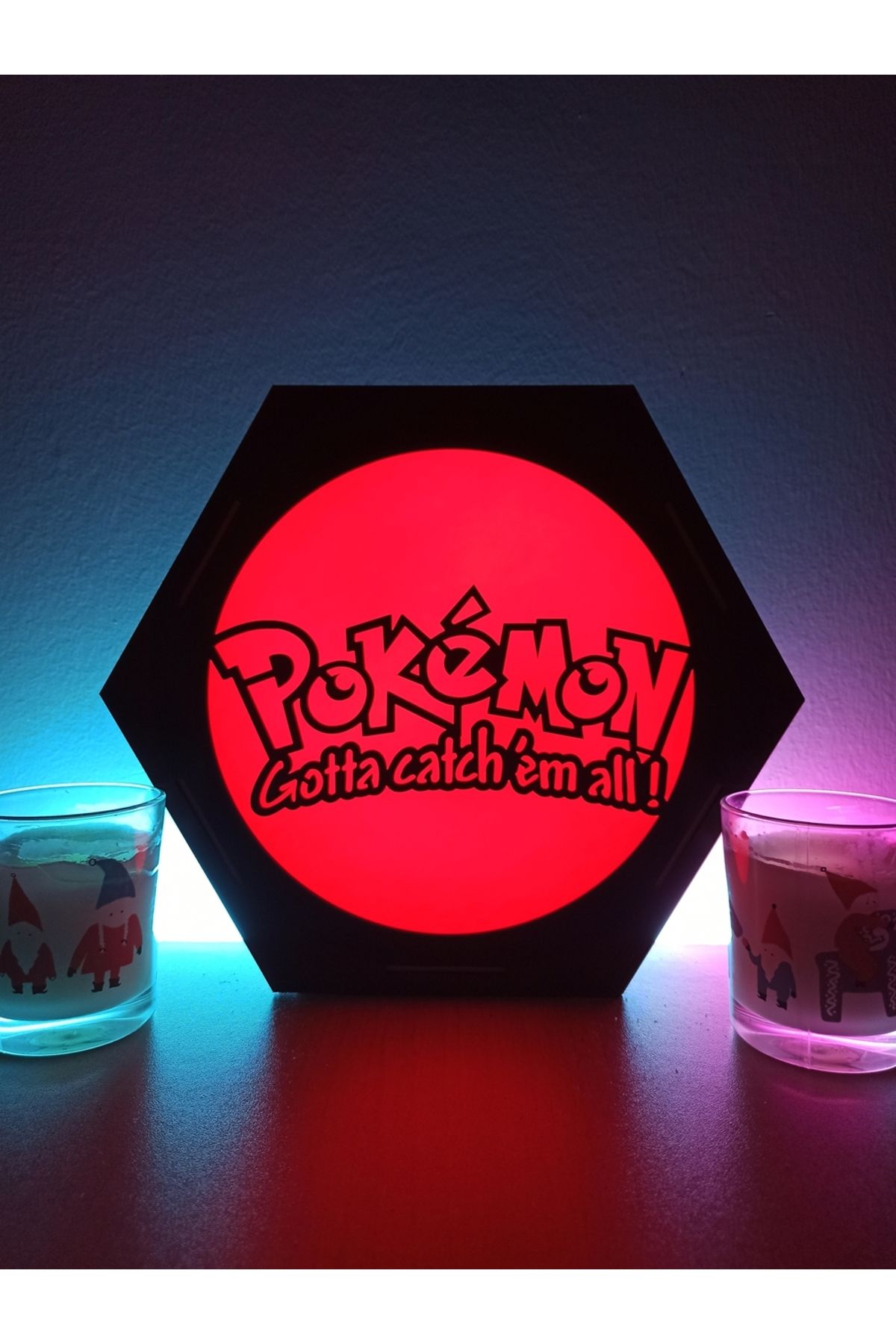 FOREVHOME Pokemon Logo Masaüstü Dekoratif Lamba