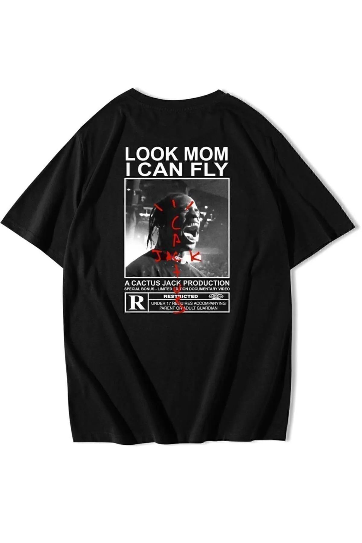 Hunors Sportswear & Company Unisex Kadın/Erkek Oversize Baskılı Pamuklu Bisiklet Yaka Kısa Kollu T-shirt