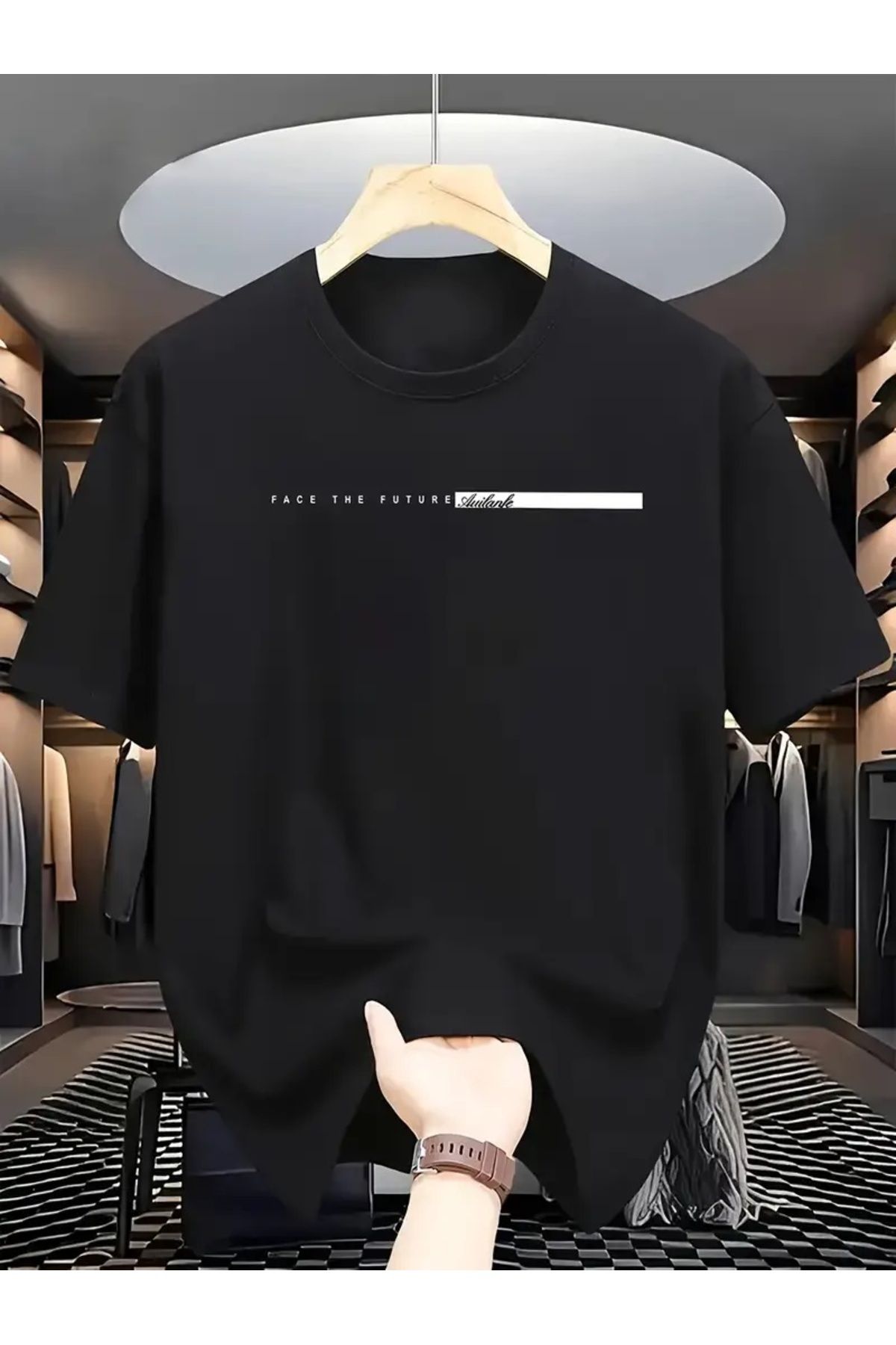 Hunors Sportswear & Company Unisex Kadın/Erkek Oversize Baskılı Pamuklu Bisiklet Yaka Kısa Kollu T-shirt