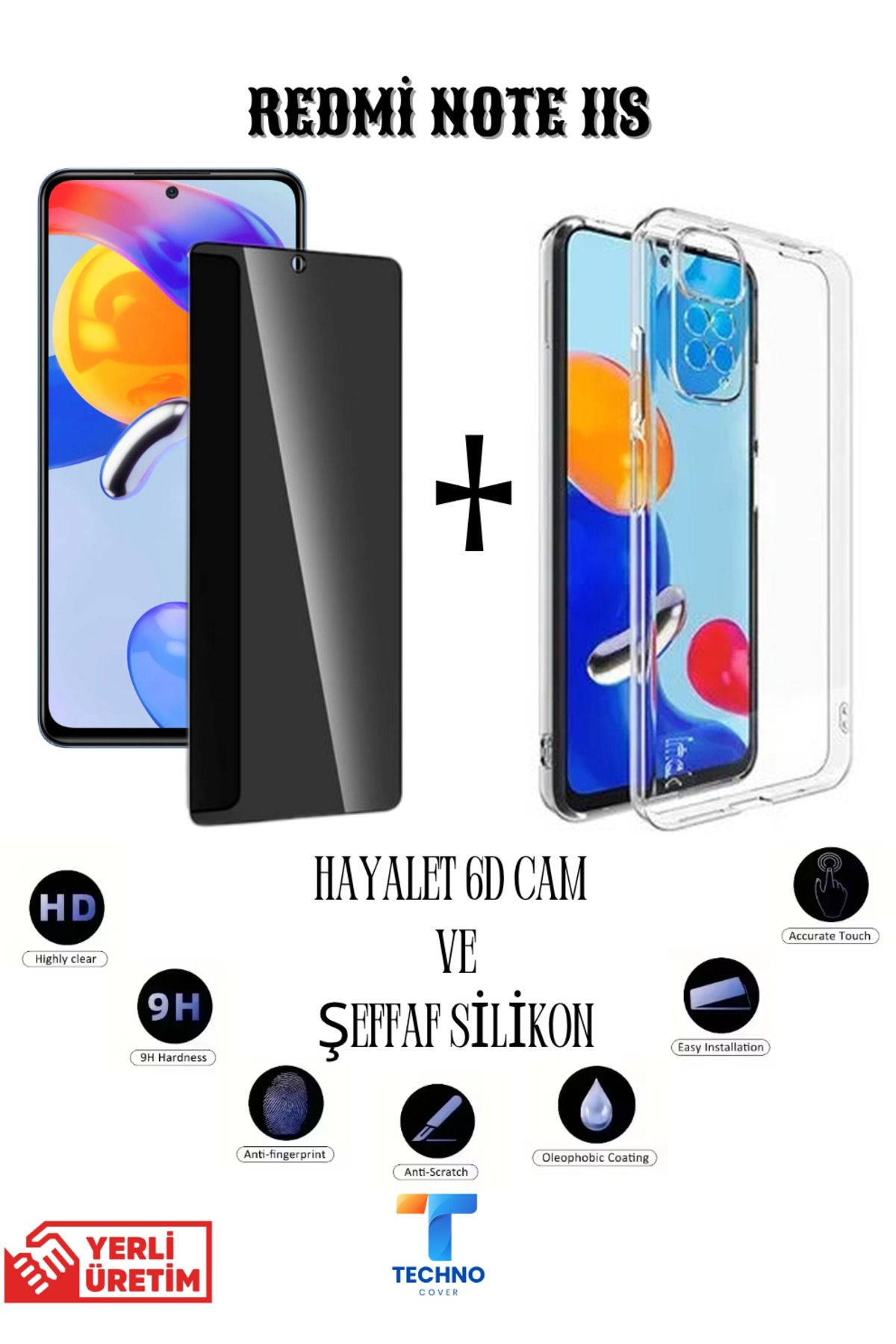 foxpower Redmi Note 11s Hayalet Ekran Koruyucu ve Şeffaf Kılıf 2li Avantajlı Paket