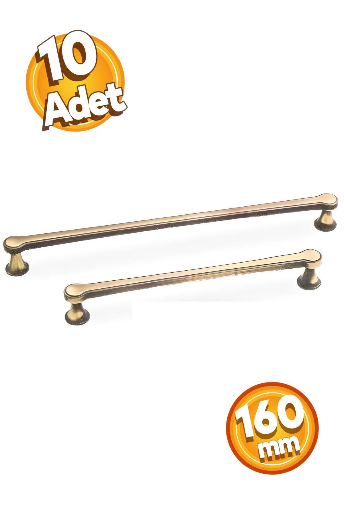 EGESEL Dolap Çekmece Kulp Zitaş Model 10 Adet 160 ve 224 mm Mobilya Kulp 1. Sınıf Metal / ANTİK SARI
