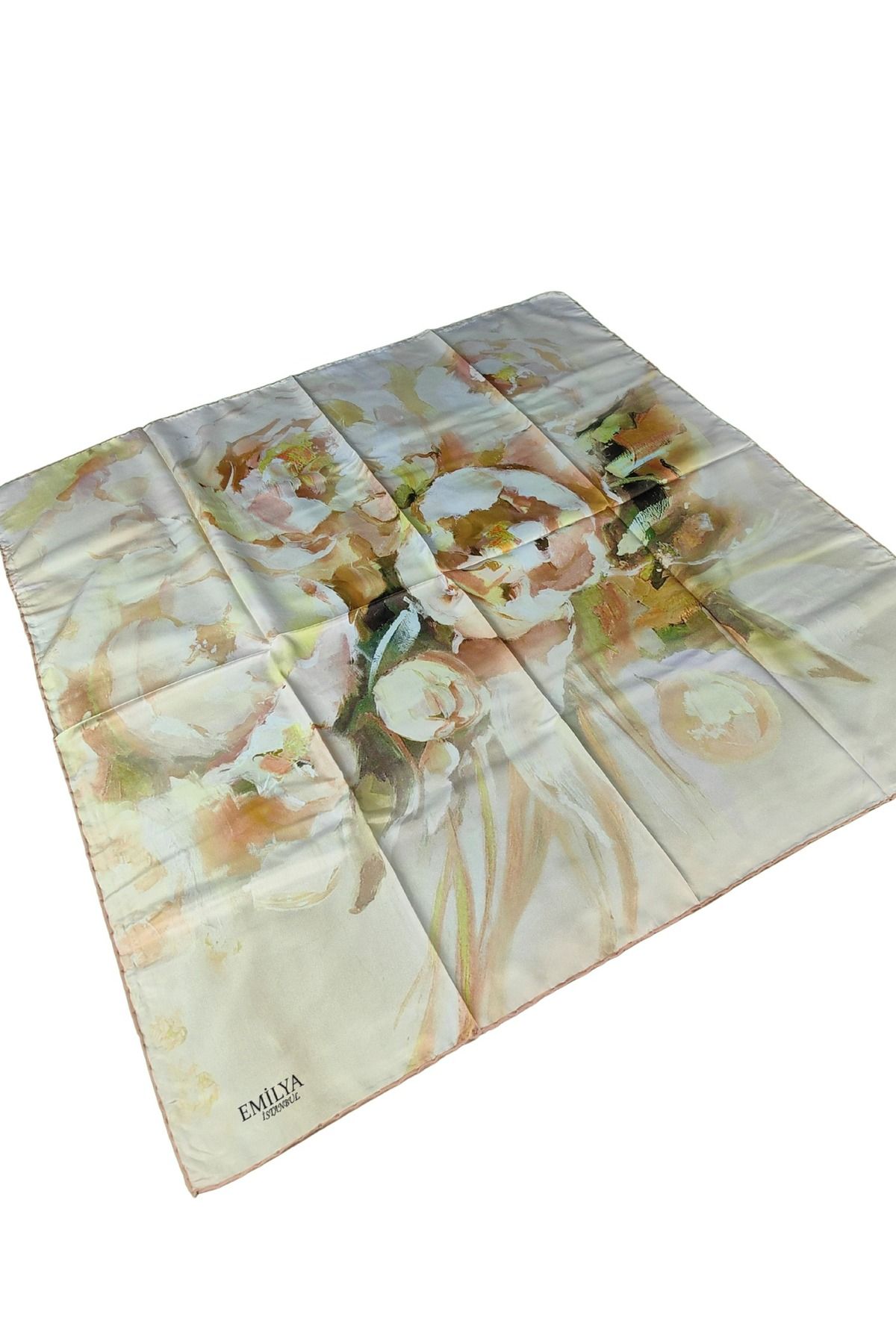 mim eşarp Emilya Rayon Çiçek Desenli Eşarp 90x90 cm