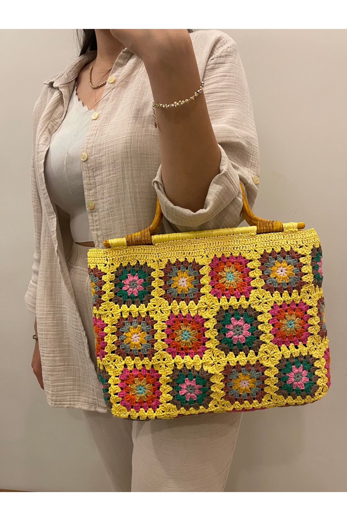 Matmazel Bags Tasarım motif detaylı el çantası