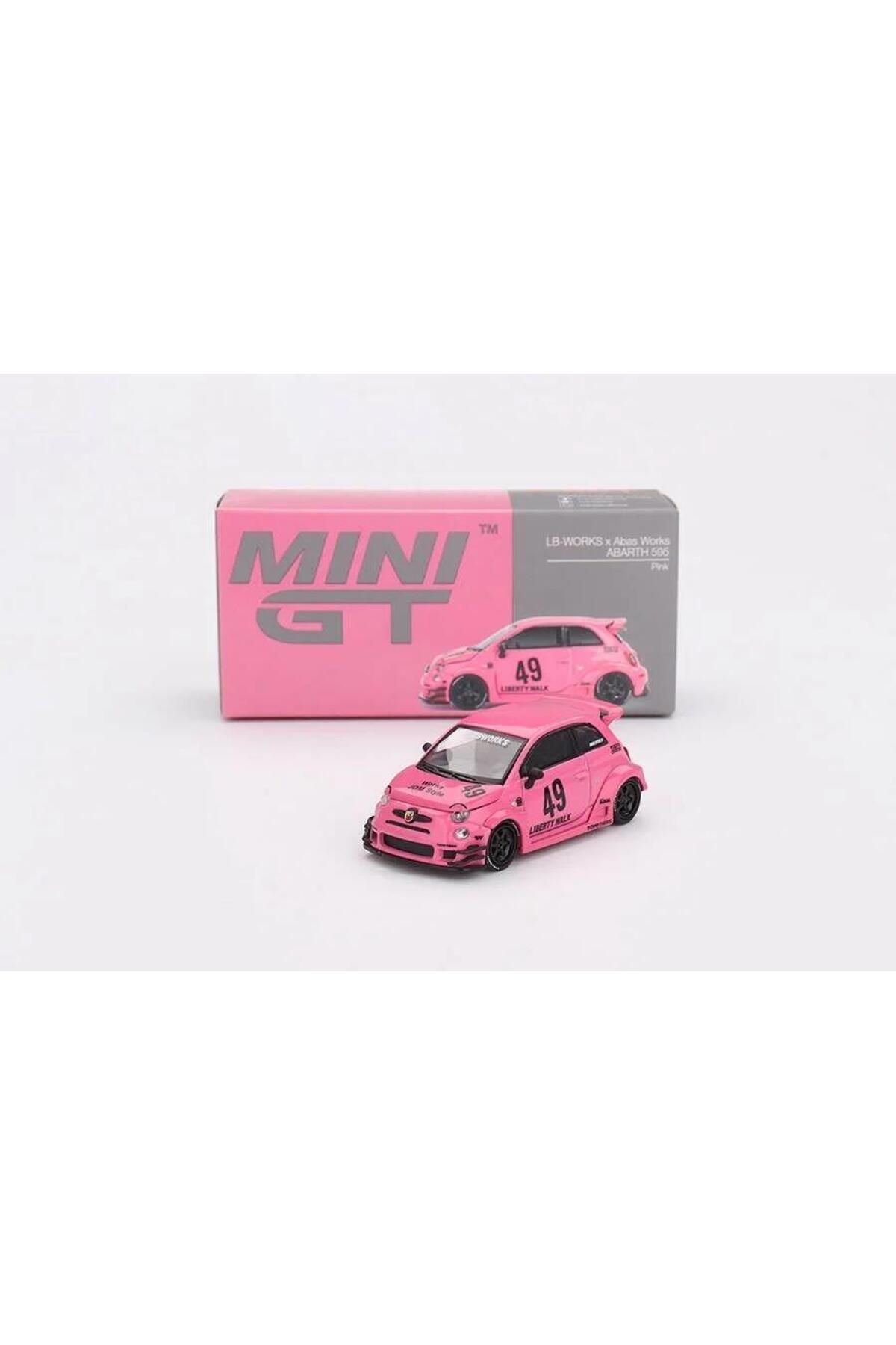 mini gt 851 ABARTH 595 LB-WORKS x Abas Works Pembe 1/64 Model Araba