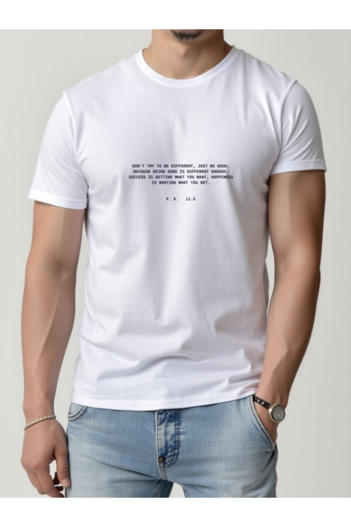 Draxon Unisex Bisiklet Yaka Tişört (% 100 Pamuk)
