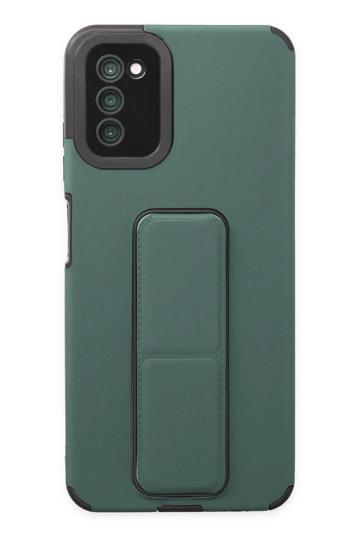 CepteToptan Newface Samsung Galaxy A03S Kılıf Mega Standlı Silikon - Yeşil