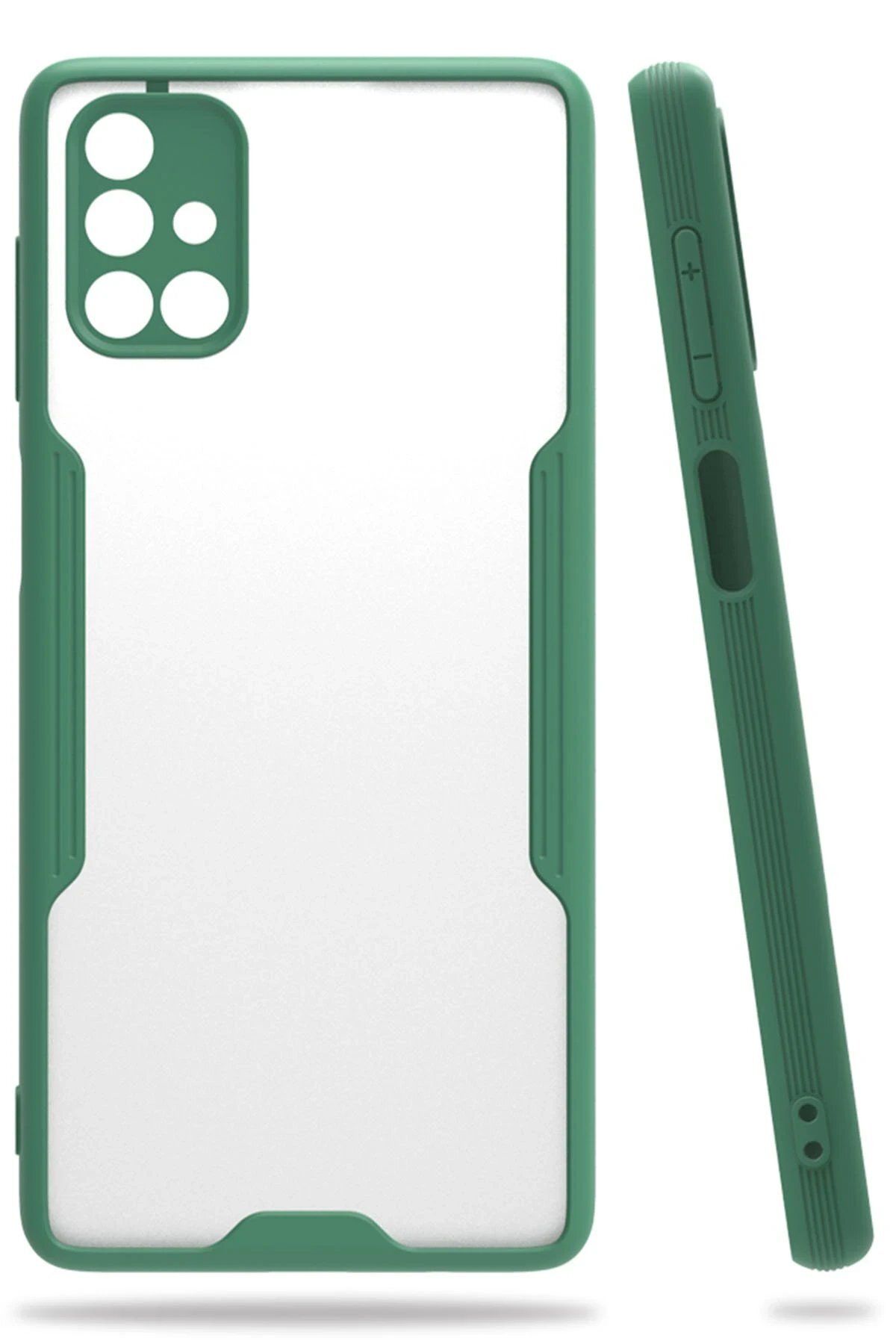CepteToptan Newface Samsung Galaxy M51 Kılıf Platin Silikon - Yeşil