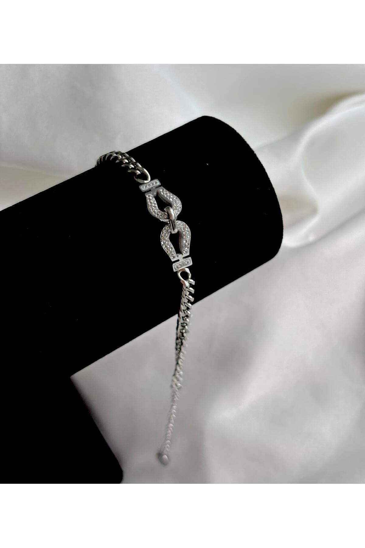 Bellamy Jewelry Işık Halkası Taşlı Bileklik - Silver