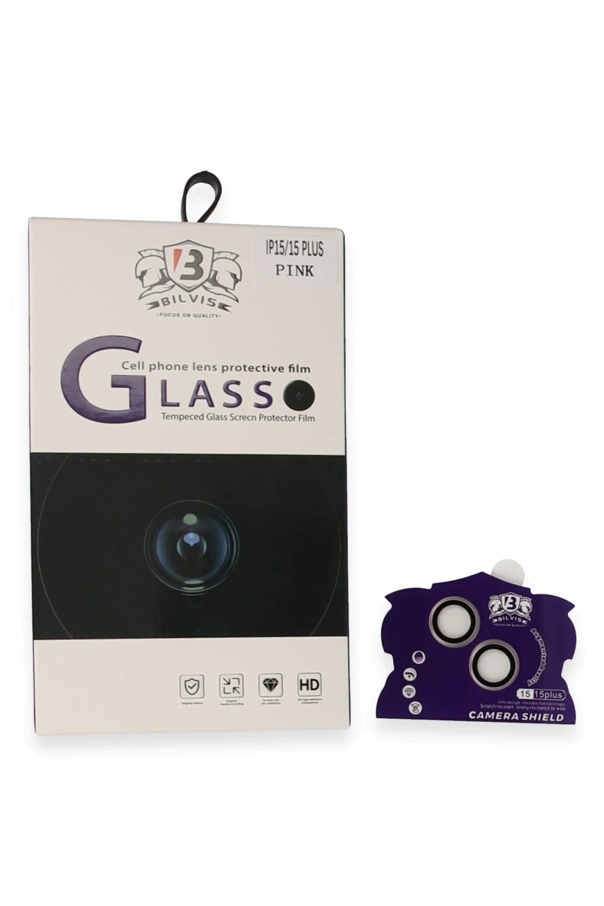 CepteToptan Newface iPhone 15 Bilvis Titan Kamera Lens - Pembe
