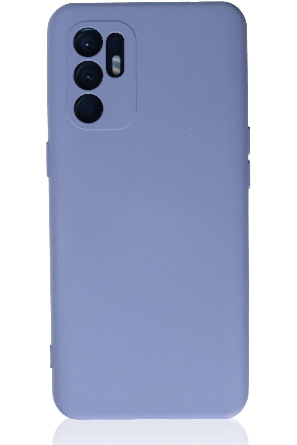 CepteToptan Newface Oppo Reno 6 Kılıf Nano içi Kadife Silikon - Lila