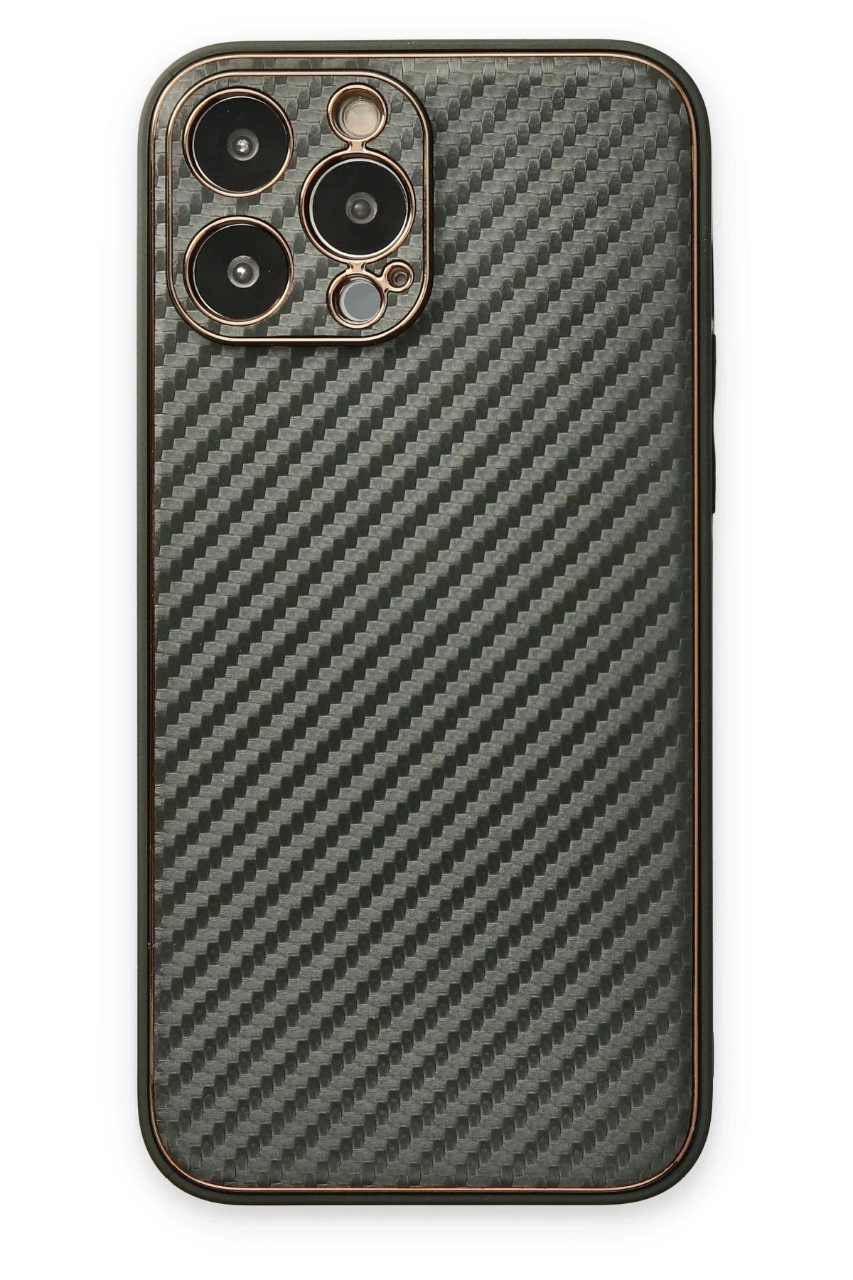 Toptan Bulurum Newface iPhone 13 Pro Max Kılıf Coco Karbon Silikon - Füme
