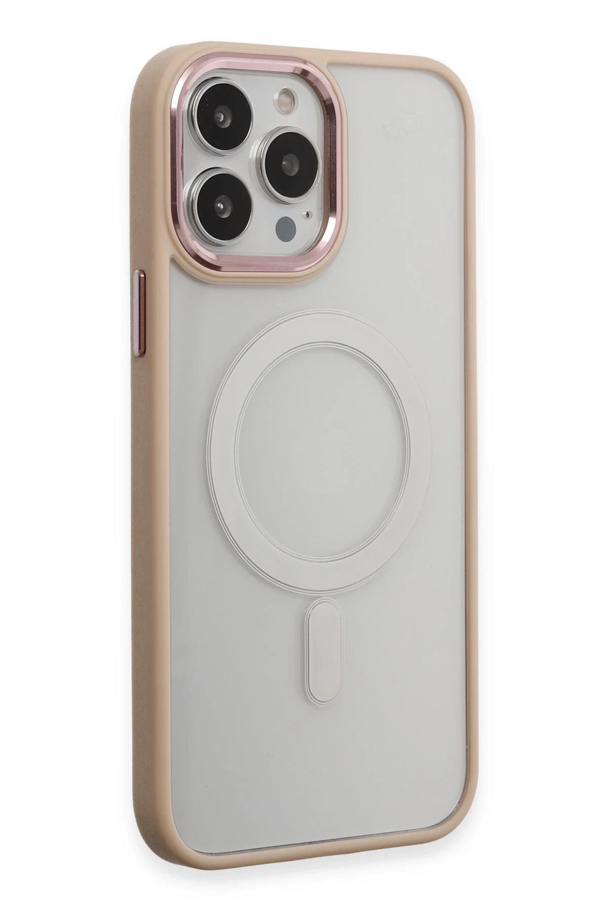 CepteToptan Newface iPhone 15 Pro Kılıf Room Magneticsafe Silikon - Pudra