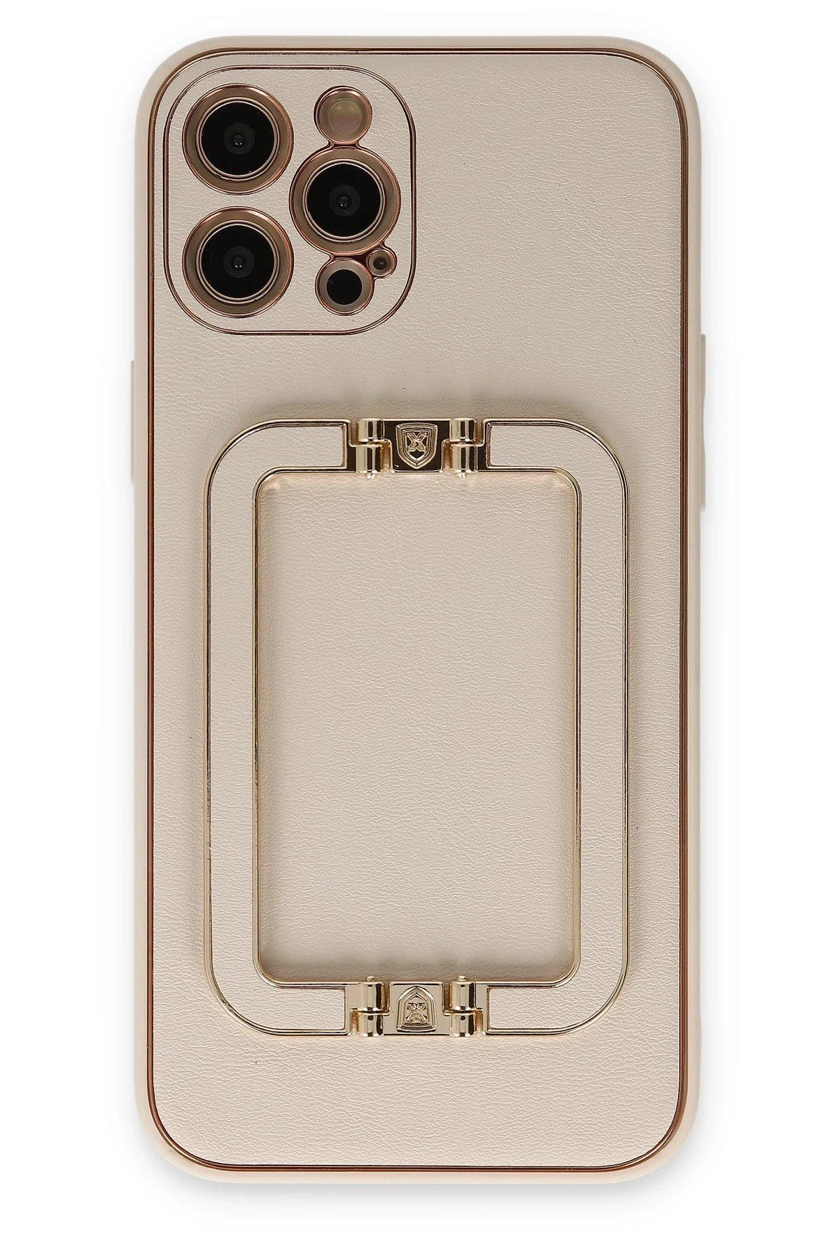 CepteToptan Newface iPhone 12 Pro Kılıf Coco Elit Kapak - Gold