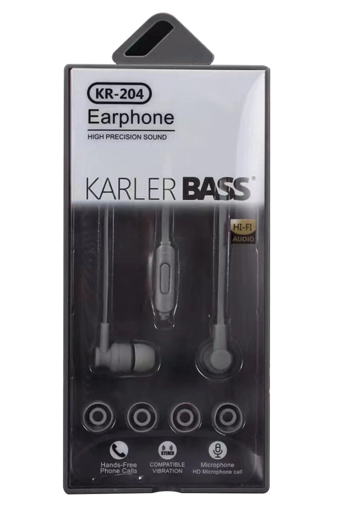 CepteToptan Karler Bass KR-204 Kablolu Kulaklık - Siyah