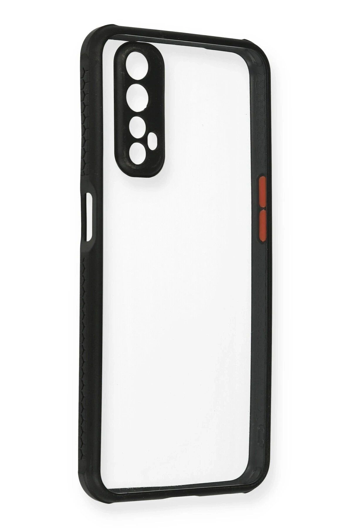 CepteToptan Newface Realme 7 Kılıf Miami Şeffaf Silikon - Siyah