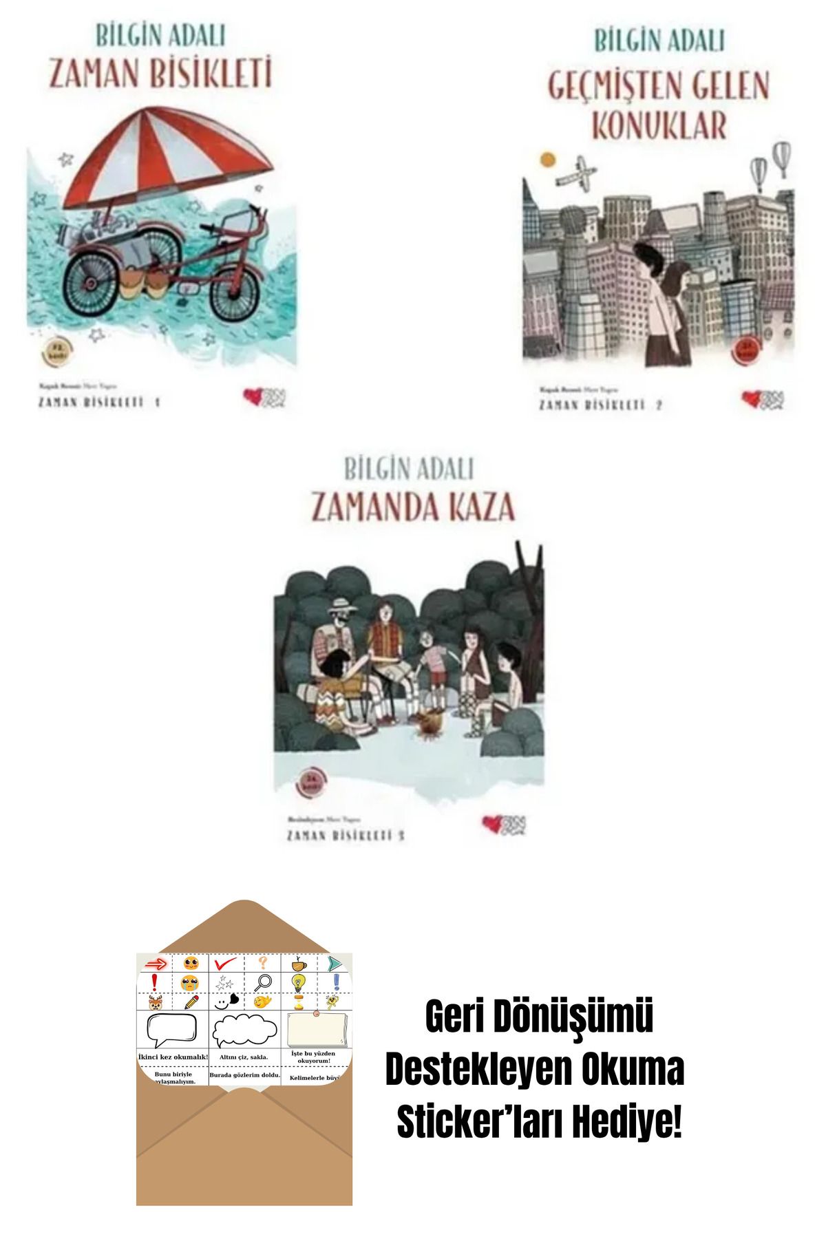 Can Yayınları Bilgin Adalı Zaman Bisikleti Seti + Okuma Sticker'ları