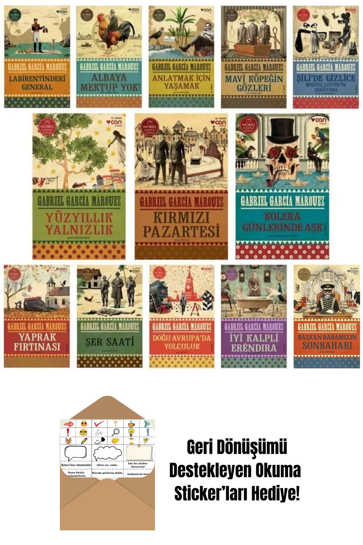 Can Yayınları Gabrıel Garcia Marquez 13 Kitap Set + Okuma Sticker'ları
