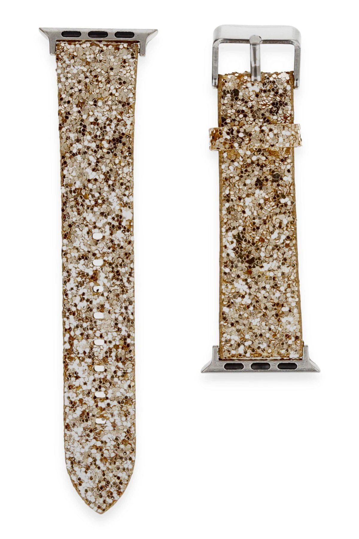 CepteToptan Newface Apple Watch 38mm Starry Taşlı Kordon - Gold