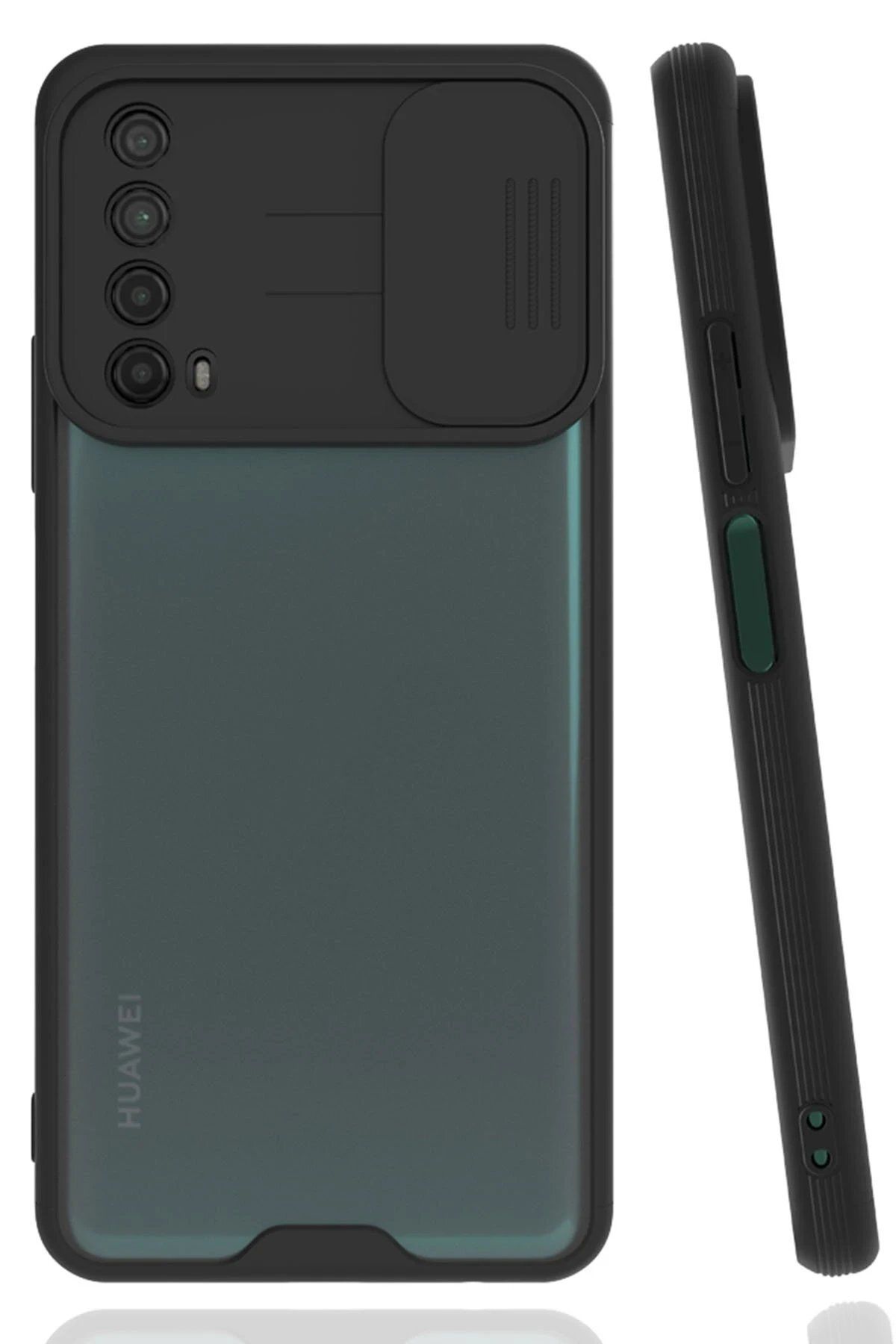 CepteToptan Newface Huawei P Smart 2021 Kılıf Platin Kamera Koruma Silikon - Siyah