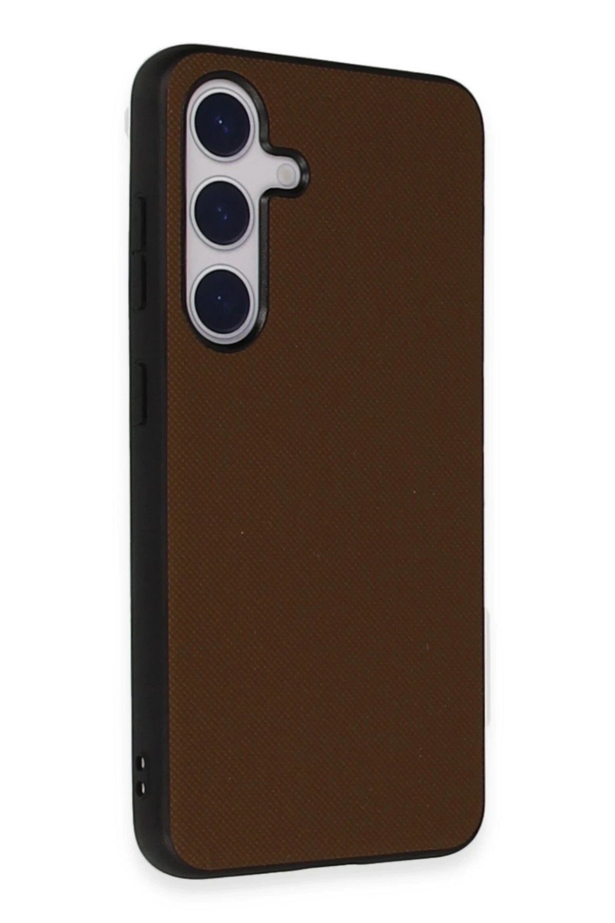 CepteToptan Newface Samsung Galaxy S24 Kılıf Taft Kapak - Kahverengi