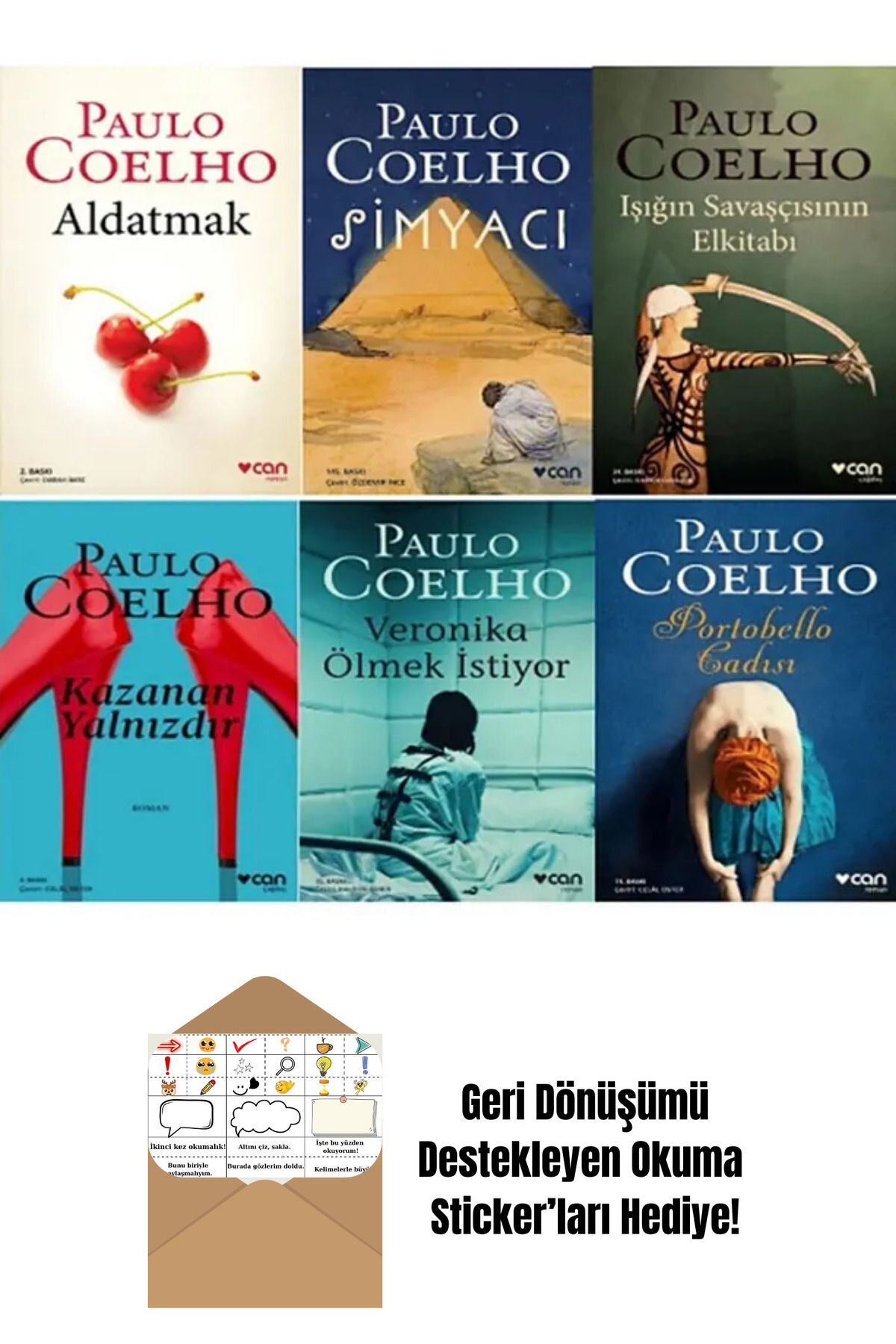Can Yayınları 6 Kitap Set - Paulo Coelho + Okuma Sticker'ları