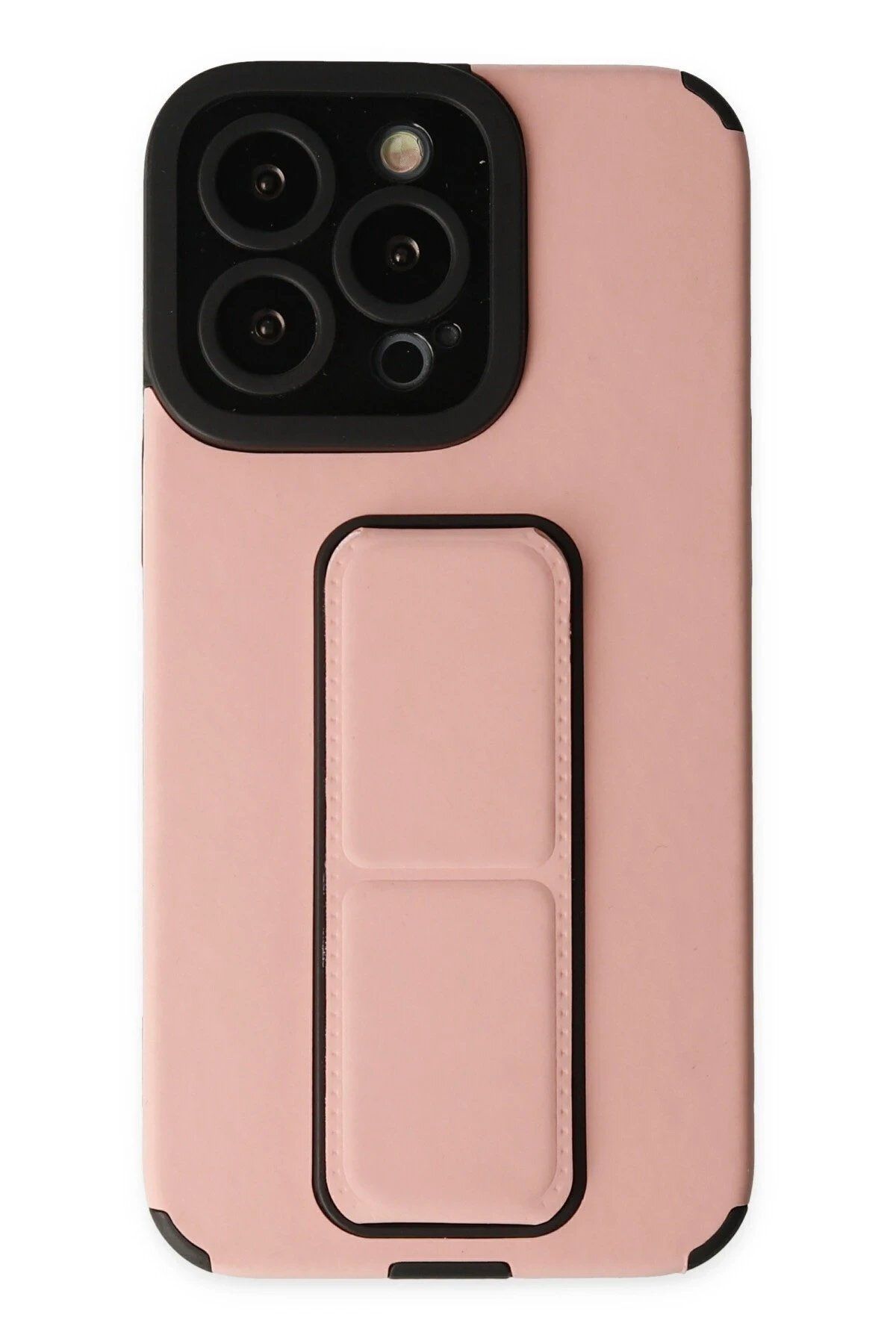 CepteToptan Newface iPhone 14 Pro Kılıf Mega Standlı Silikon - Pudra
